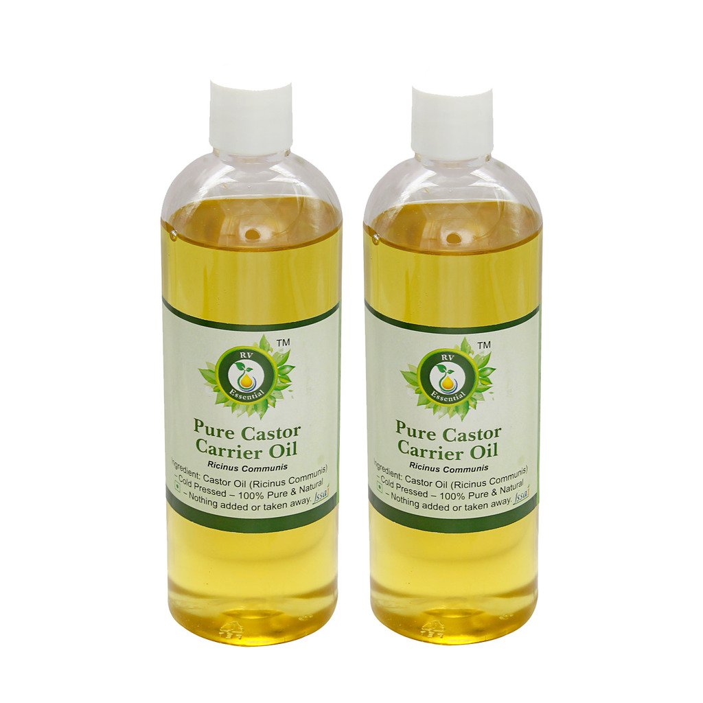 100% Pure & Natural Cold Pressed Castor Oil (Ricinus Communis) - 2 Pack (100ml x 2) for Hair Growth, Eyelashes, Skin Care & DIY Beauty Products | Carrier Oil for Essential Oils