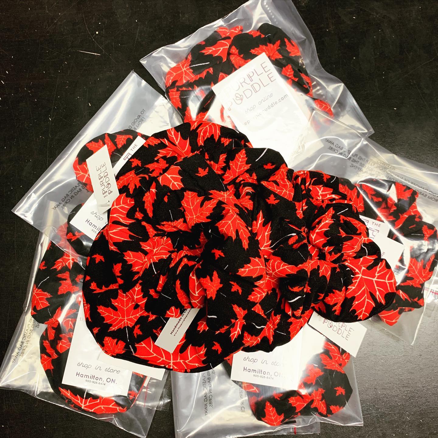Proudly Canadian Scrunchie - Soft & Stylish Hair Accessories for Women & Girls | Perfect for Workouts, Yoga, and Everyday Use