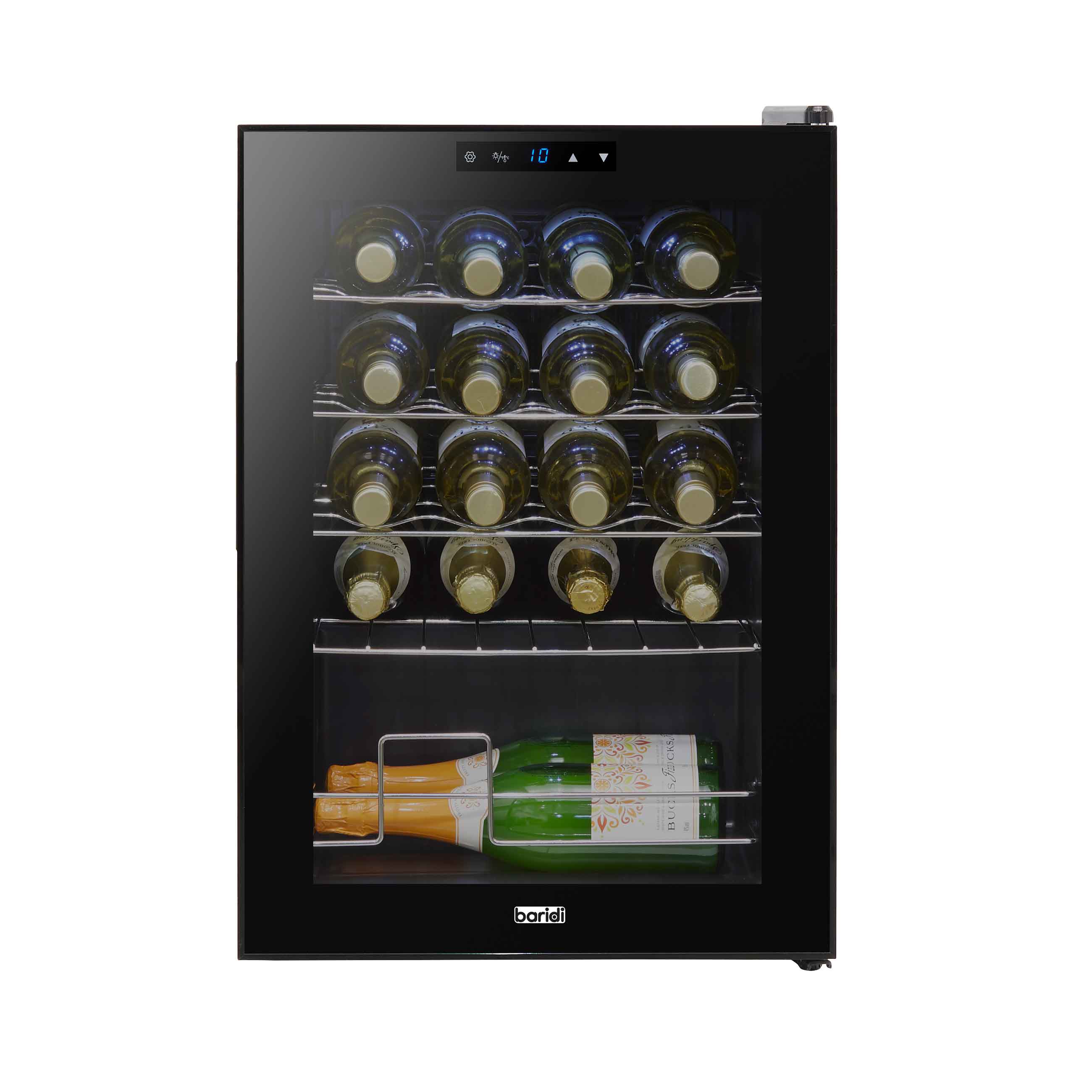 Baridi 20 Bottle Wine Cooler Refrigerator - Digital Touch Screen Control, LED Interior Light, Black (DH8) - Perfect for Home Bars, Restaurants, and Wine Cellars