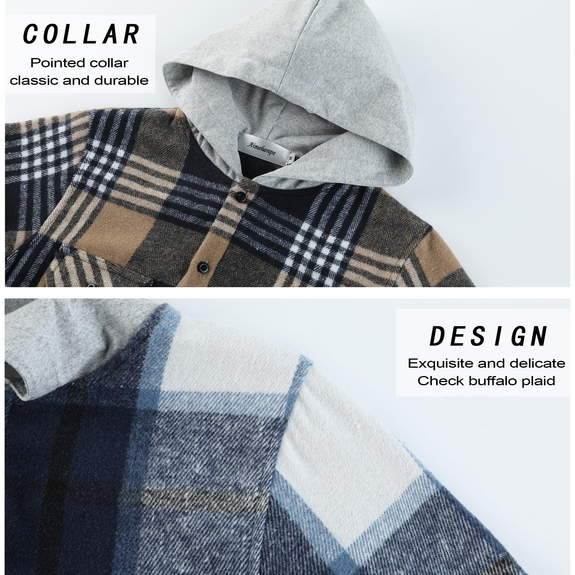 Boys & Girls Casual Flannel Plaid Hoodies - Spring Fashion Long Sleeve Button Down Shirts, Lightweight Jacket Coats for Kids - Perfect for School, Outdoor Play & Family Outings