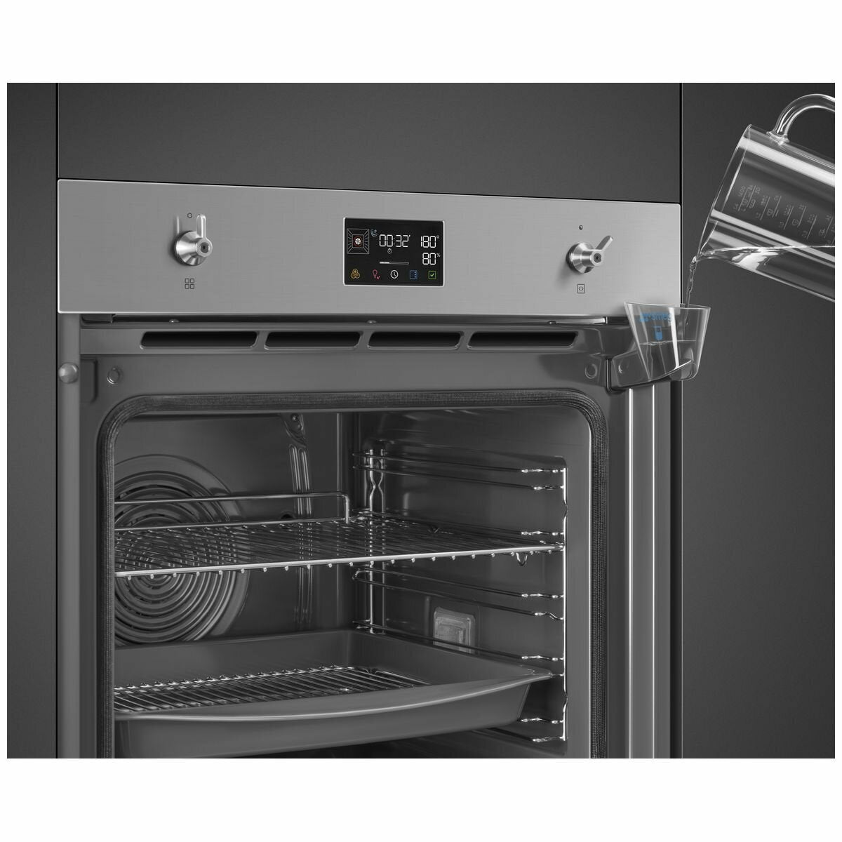 Smeg 60cm Classic Pyrolytic Steam Oven with Probe Stainless Steel SOPA6302S2PX - Professional Built-in Oven for Home Baking, Roasting & Steam Cooking - Perfect for Kitchens, Restaurants & Bakeries