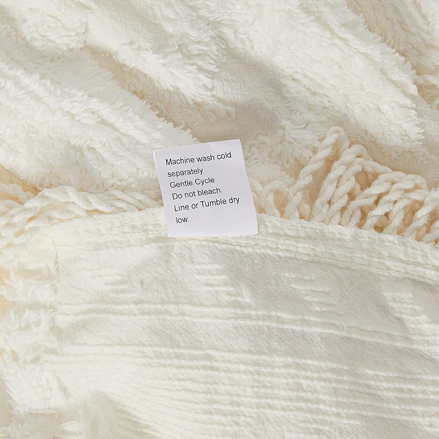 Beatrice Home Fashions Medallion Chenille Bedspread - Full Size Ivory Luxury Bed Cover for Master Bedroom, Guest Room & Dorm Decor