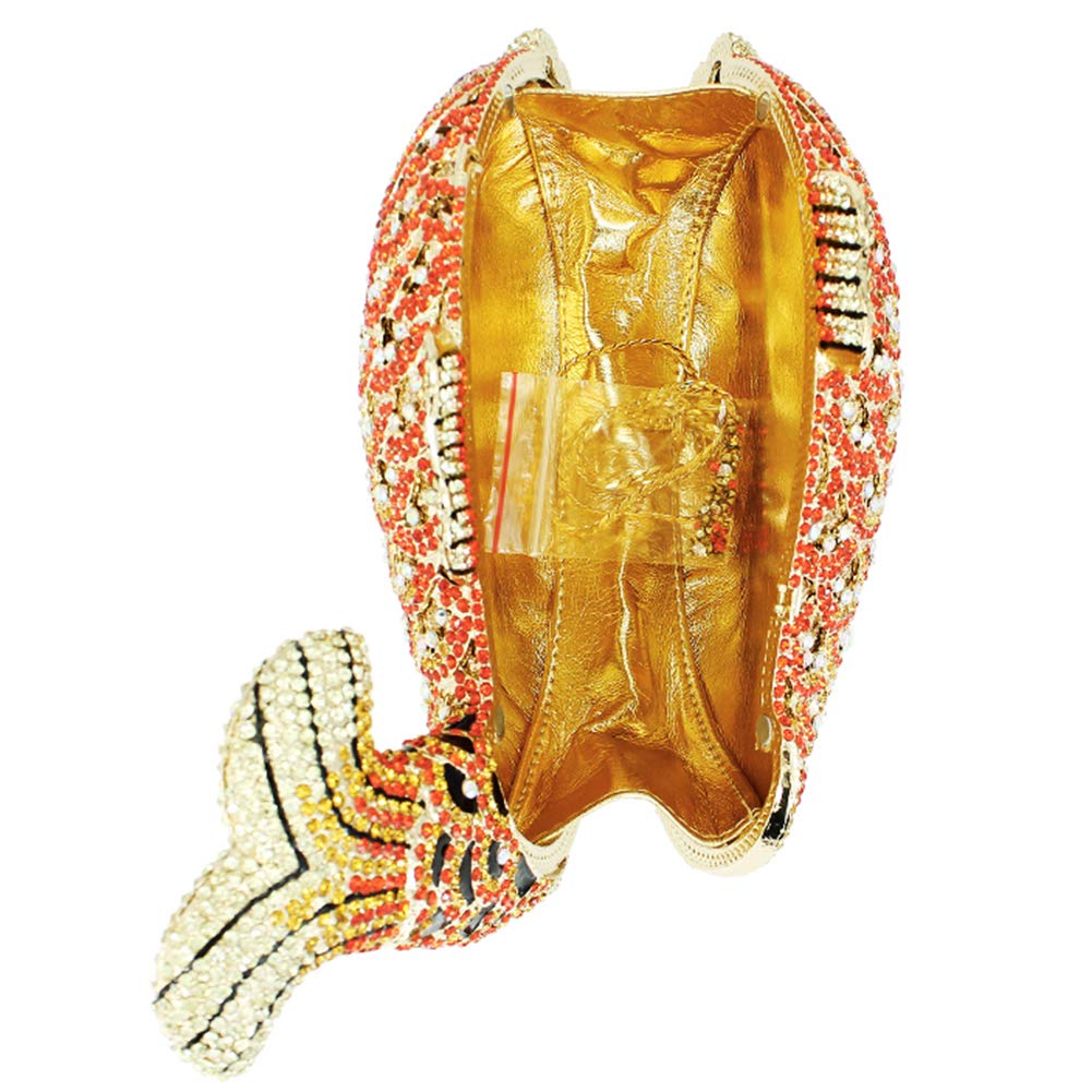 Luxury Women's Evening Clutch Purse with Rhinestone & Chain Strap - Elegant Wedding Handbag for Prom, Party & Special Occasions