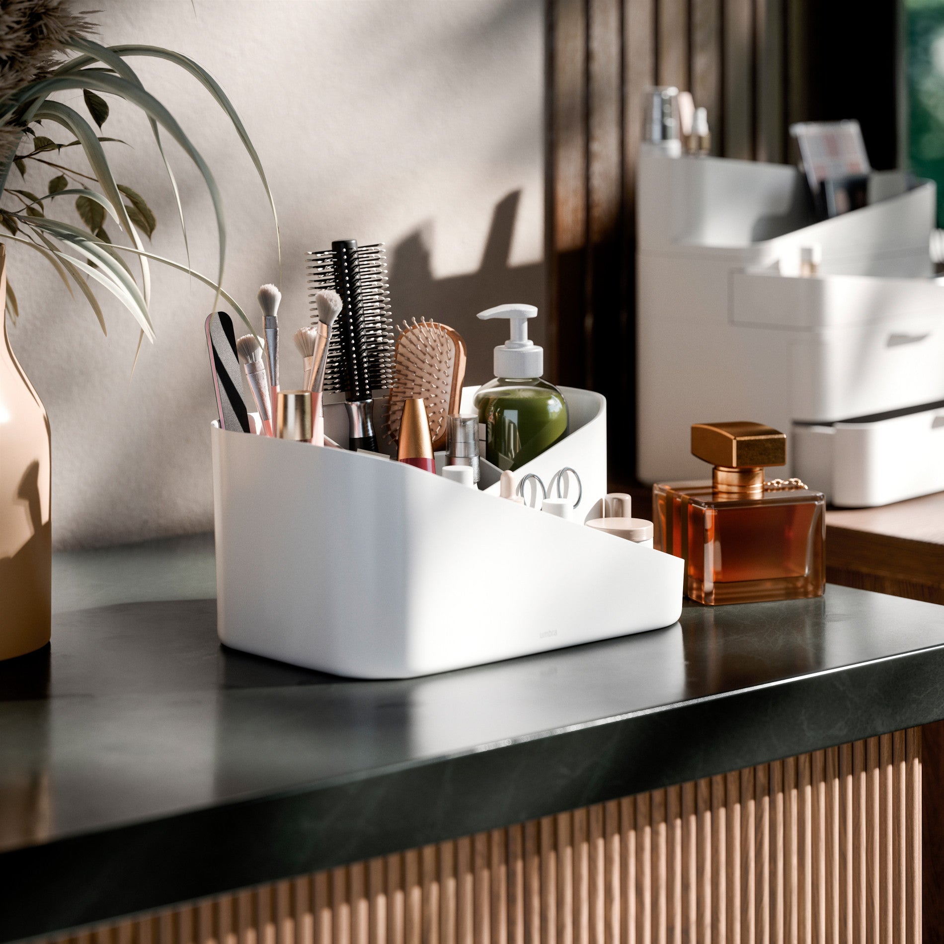 Glam Cosmetic Organizer - Acrylic Makeup Storage Case with Drawers for Vanity, Bathroom & Travel - Perfect for Organizing Lipsticks, Brushes & Skincare Products