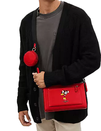 **Coach Disney X Coach Holden Crossbody Bag with Ice Skate Mickey Mouse Print - Stylish & Compact Purse for Women, Perfect for Parties, Travel & Everyday Use**