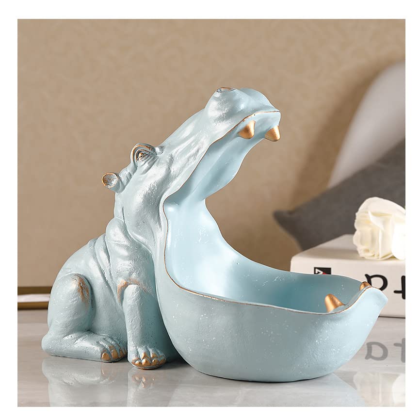 Cute Hippo Key Holder & Storage Box - Organizer for Keys, Jewelry, Snacks & More - Perfect for Living Room, Bedroom, Porch & Office Decor - Ideal Gift for Home & Travel Use