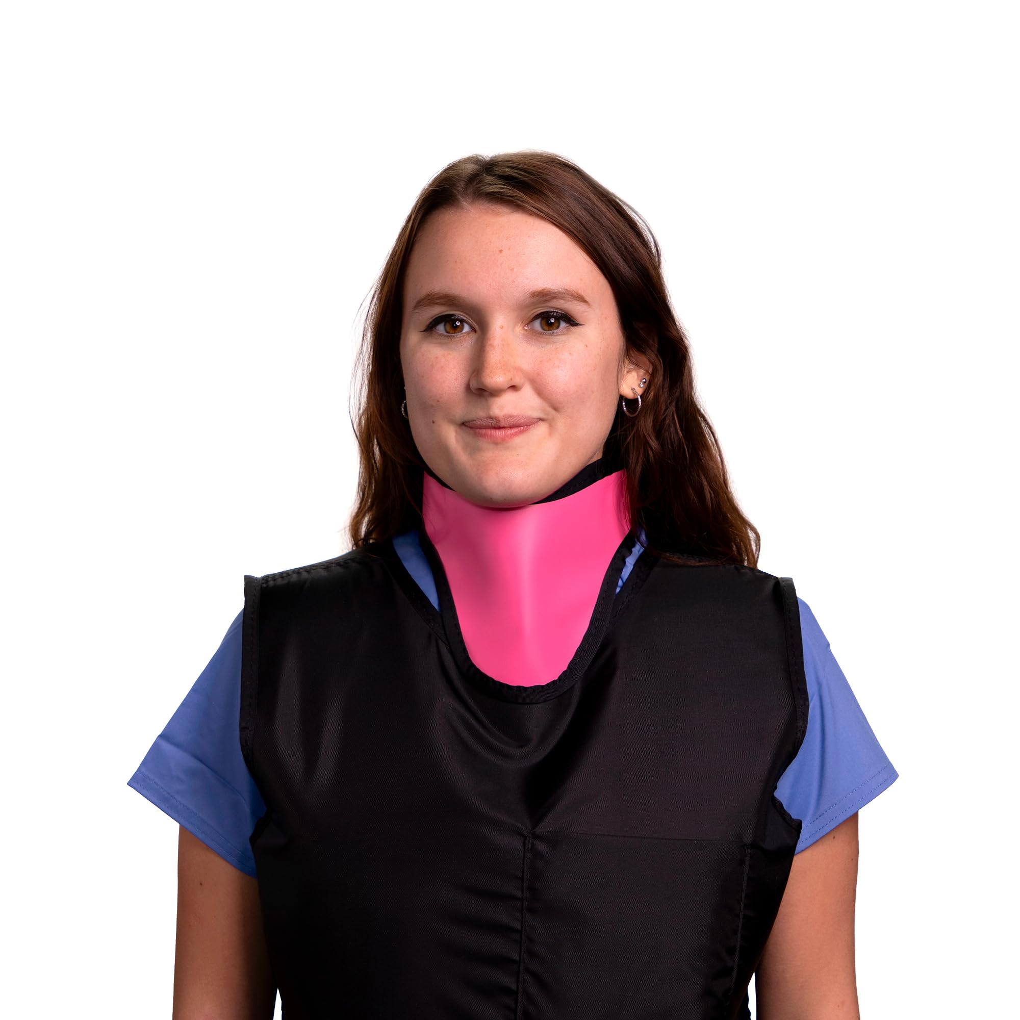 Pink PVC Thyroid Shield/Collar - .50mm PB Lightweight Radiation Protection for X-Ray, CT Scan & Dental Procedures - Easy to Clean & Comfortable for Medical Use