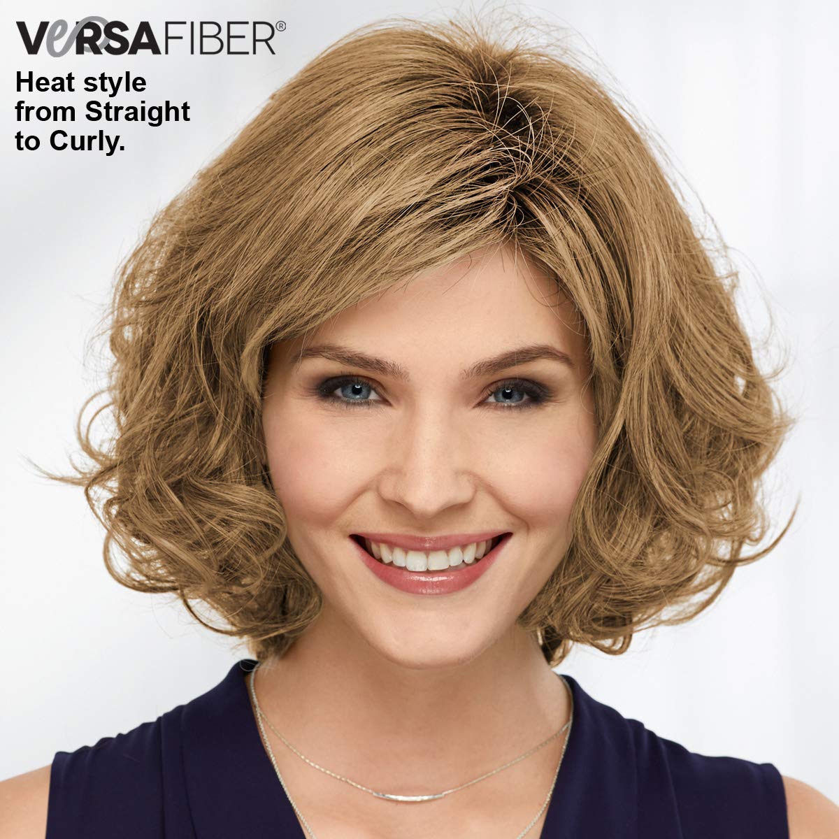 Paula Young Shannon Versafiber Wig - Heat-Resistant Straight Bob Wig with Multi-Tonal Blonde, Grey, Brown & Red Shades | Curlable Synthetic Hair for Daily Wear, Cosplay & Special Occasions