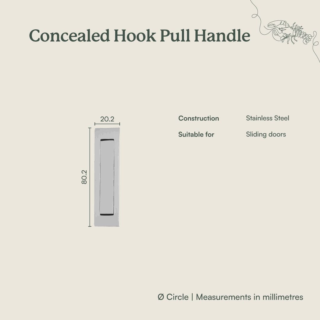Brushed Brass Concealed Hook Pull Handle - Elegant Cabinet & Drawer Hardware for Modern Home & Office Furniture