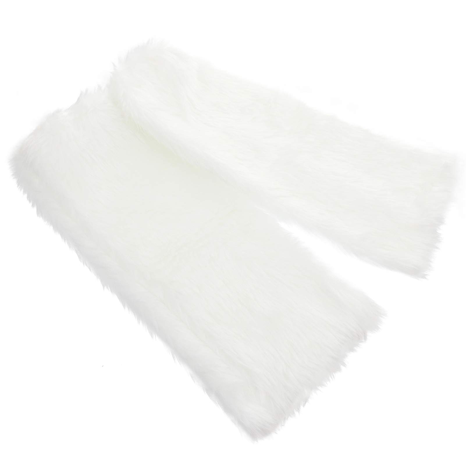 KESYOO Women's Faux Fur Leg Warmers - 1 Pair Plush High-Length Boot Cuffs, Winter Leg Sleeves for Women, Soft Long Leg Coverings in White | Perfect for Cold Weather, Snow Boots & Cozy Indoor Wear
