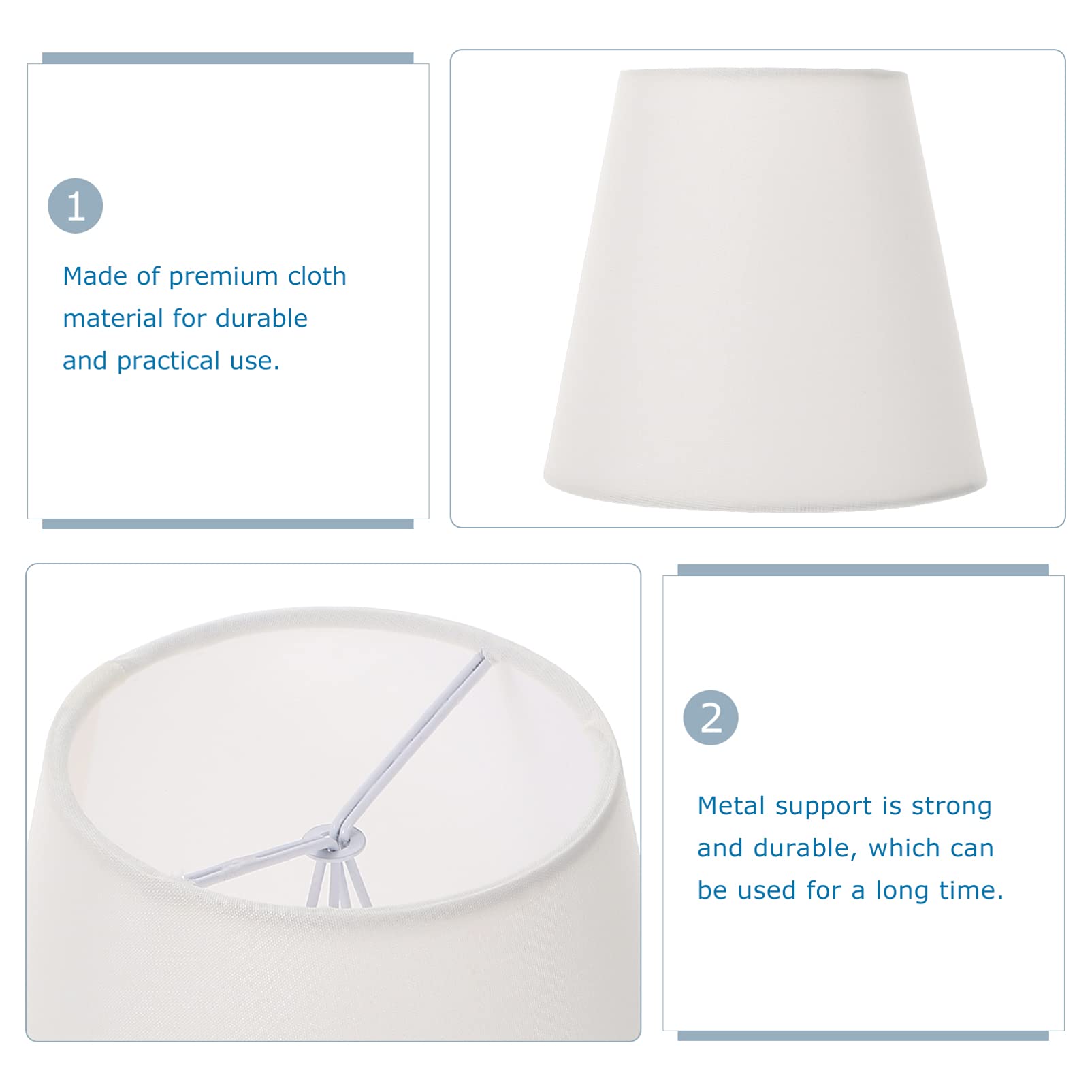 Minkissy Natural Beige 5.5x5x3.5 Inch Clip-On Barrel Lamp Shade - Handmade Fabric Cover for Table Lamps & Floor Lights - Perfect for Living Room, Bedroom, and Office Decor