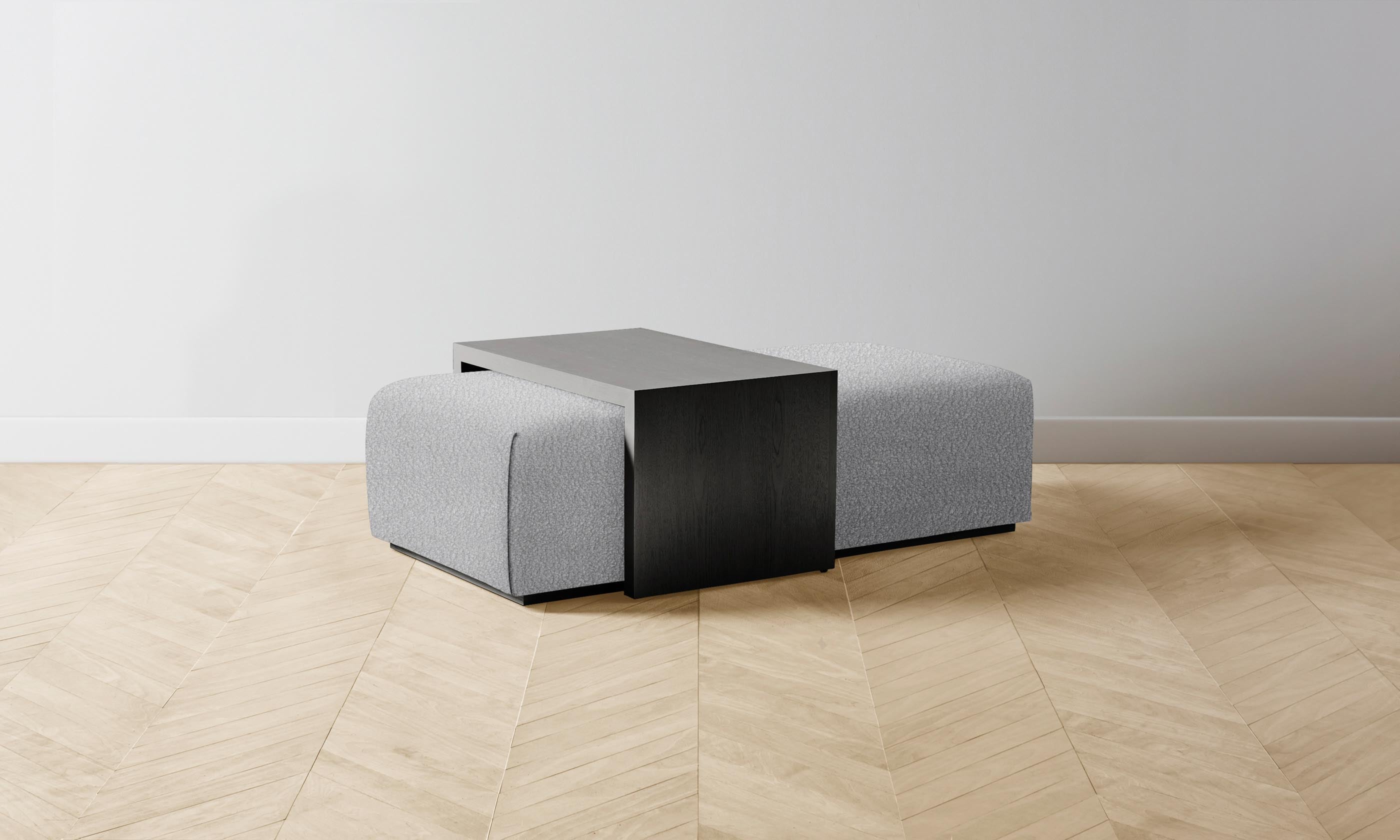 The Bowery Ottoman - Italian Bouclé Waterfall Design, Modern Tufted Storage Footrest for Living Room, Bedroom & Office - Perfect for Relaxing, Extra Seating & Home Decor