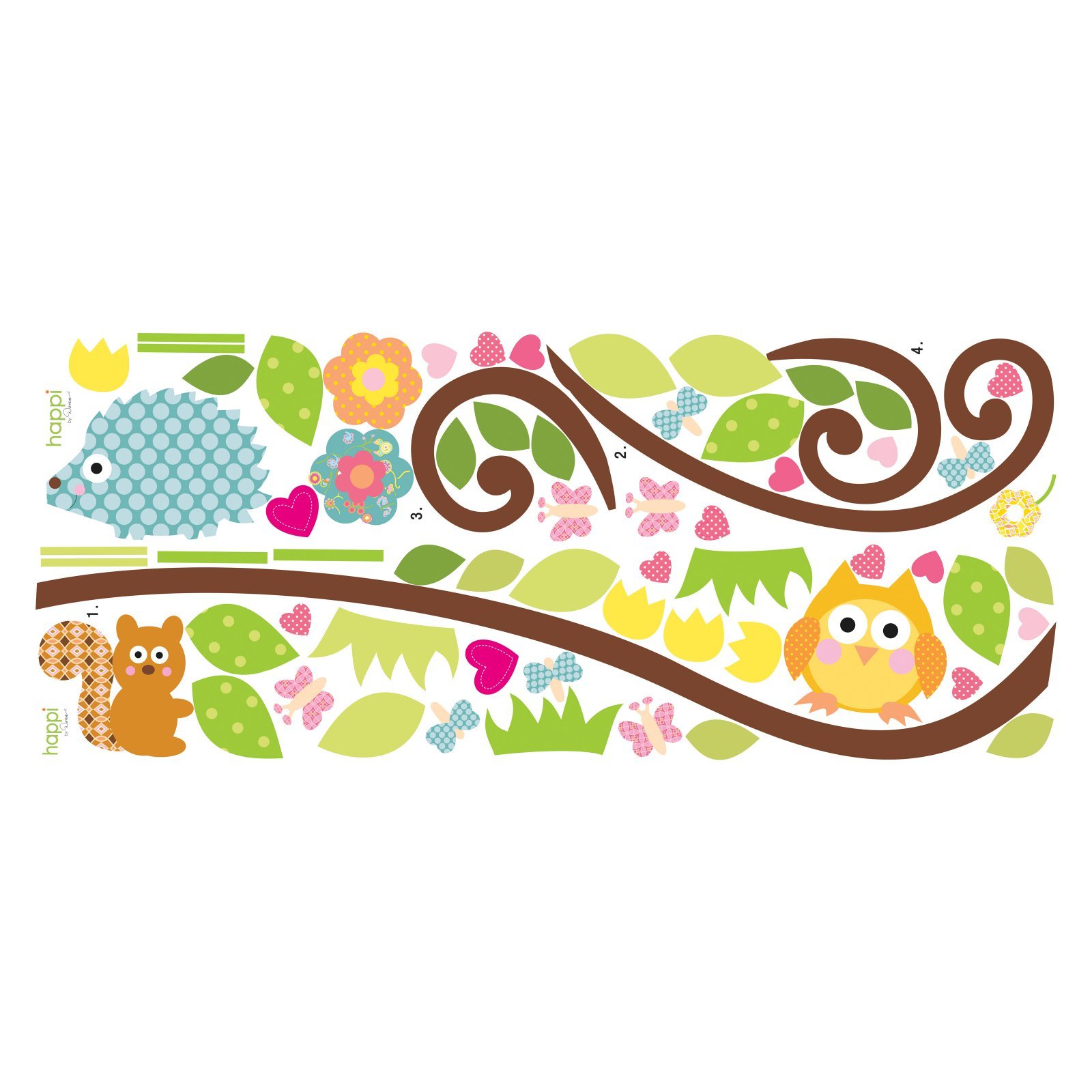 RoomMates RMK1861SCS Happi Scroll Branch Peel and Stick Wall Decals - Self-Adhesive Wall Stickers for Home Decor, Nursery, Bedroom & Office - Easy to Apply & Remove Wall Art Decoration