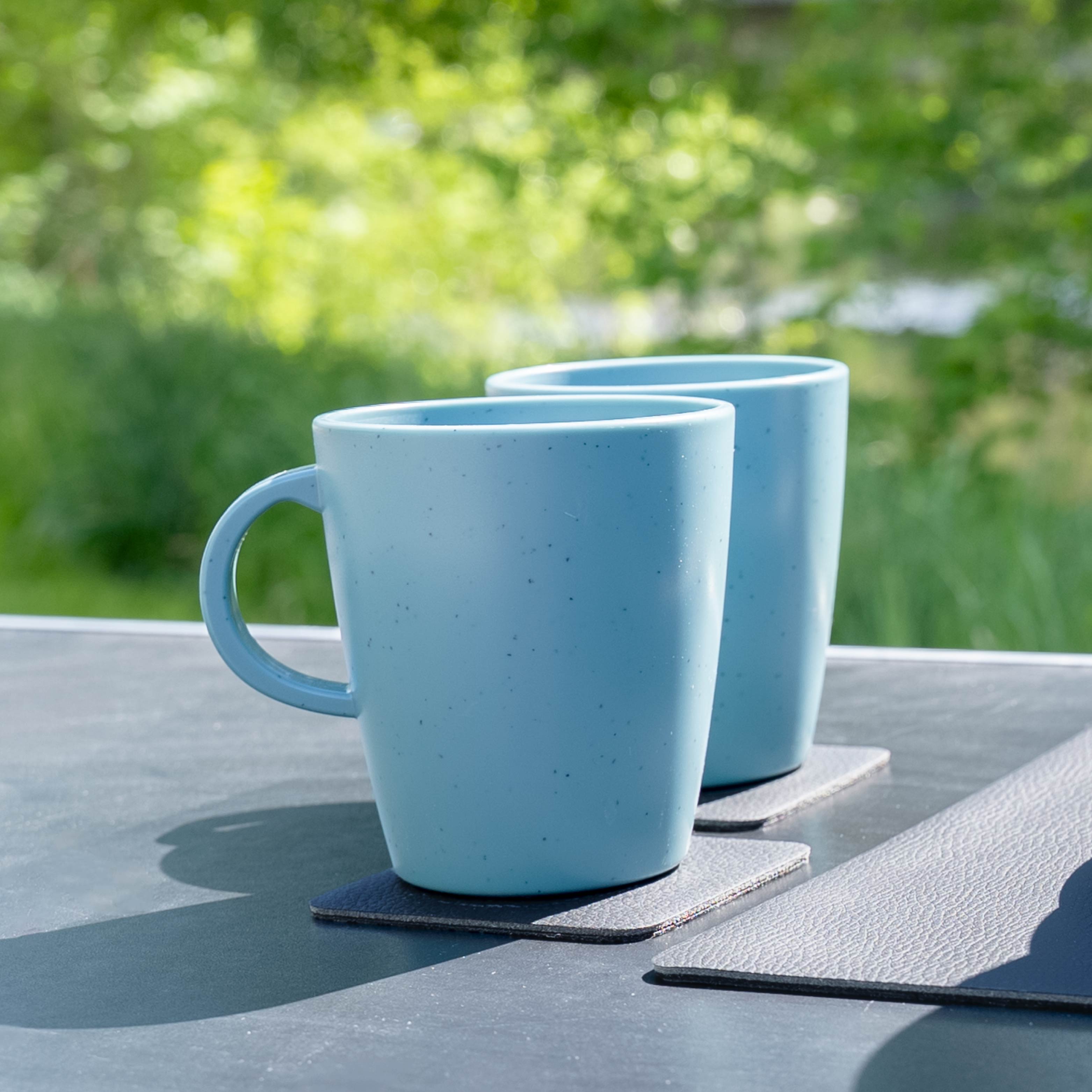 Durable Plastic Cups with Magnet Base - Dolomite Blue Color for Home, Office, and Outdoor Use
