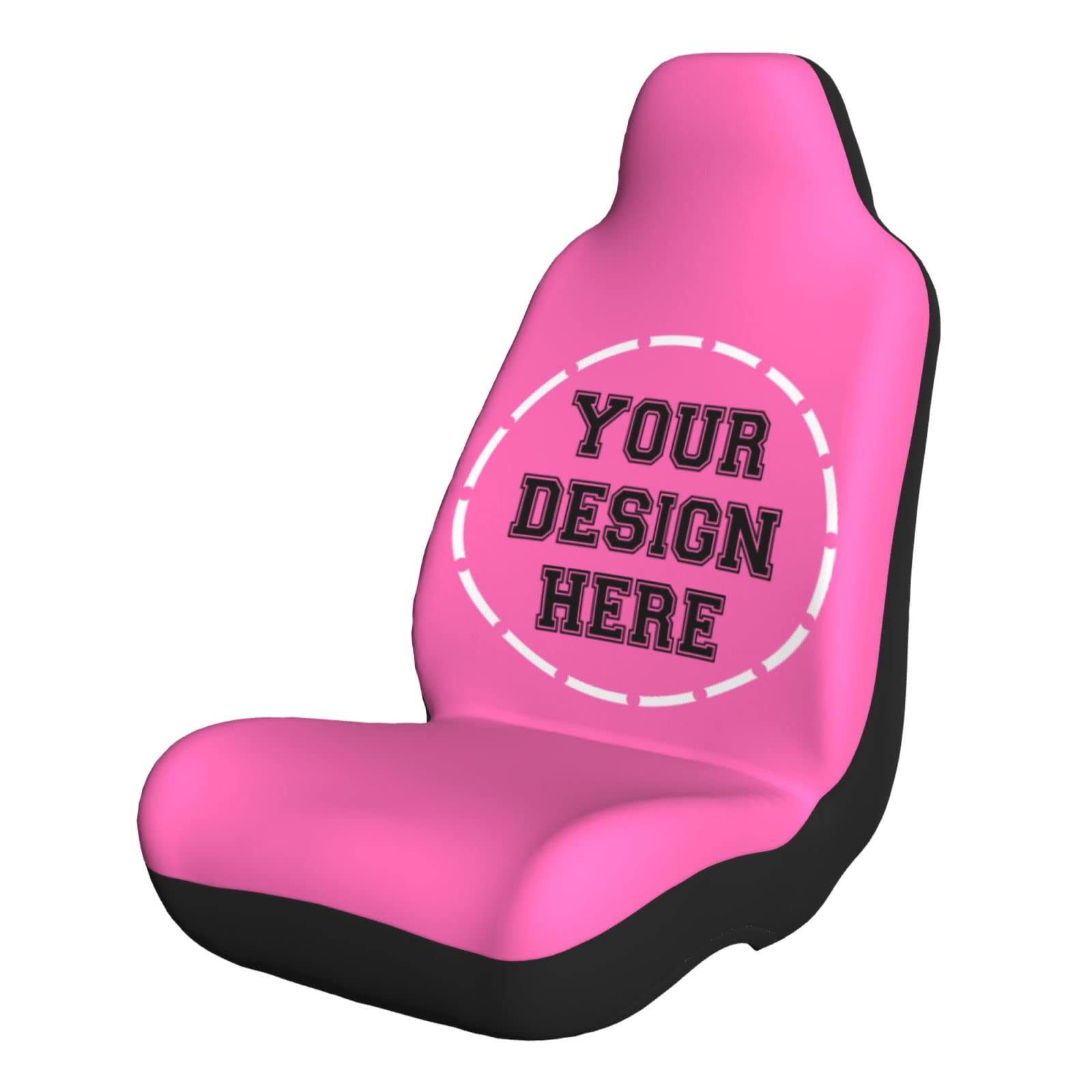 Custom Car Seat Covers with Image & Text - Personalized 2-Piece Universal Fit for Cars, Trucks & SUVs | Add Your Logo, Photo or Design | Perfect for Daily Commute, Road Trips & Vehicle Protection