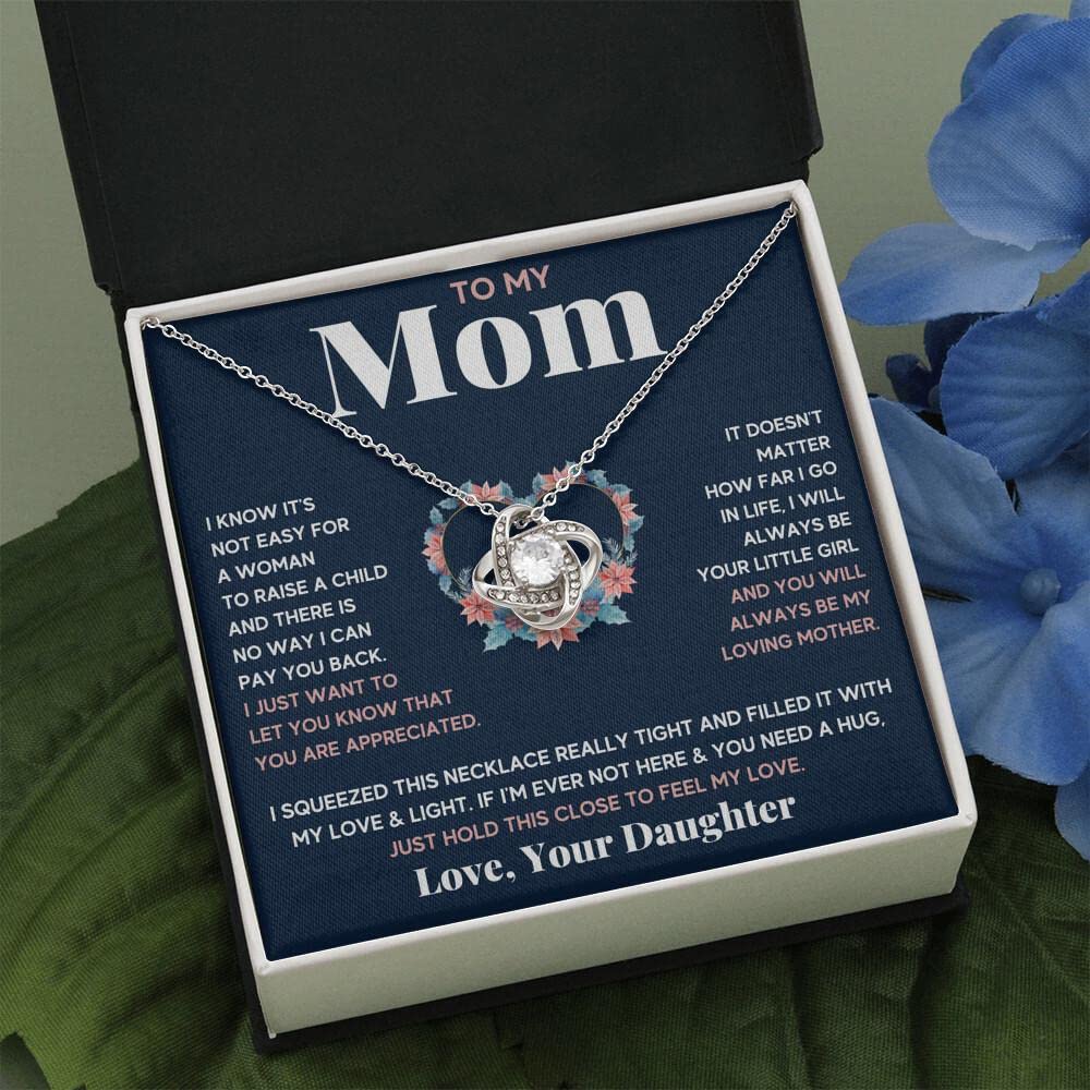 Mother Daughter Necklace Set - Sterling Silver Heart Pendant Jewelry Gift for Mom, Birthday, Christmas & Mother's Day - Engraved Message Card & Gift Box Included - Perfect for Anniversaries, Valentine's Day & Special Occasions