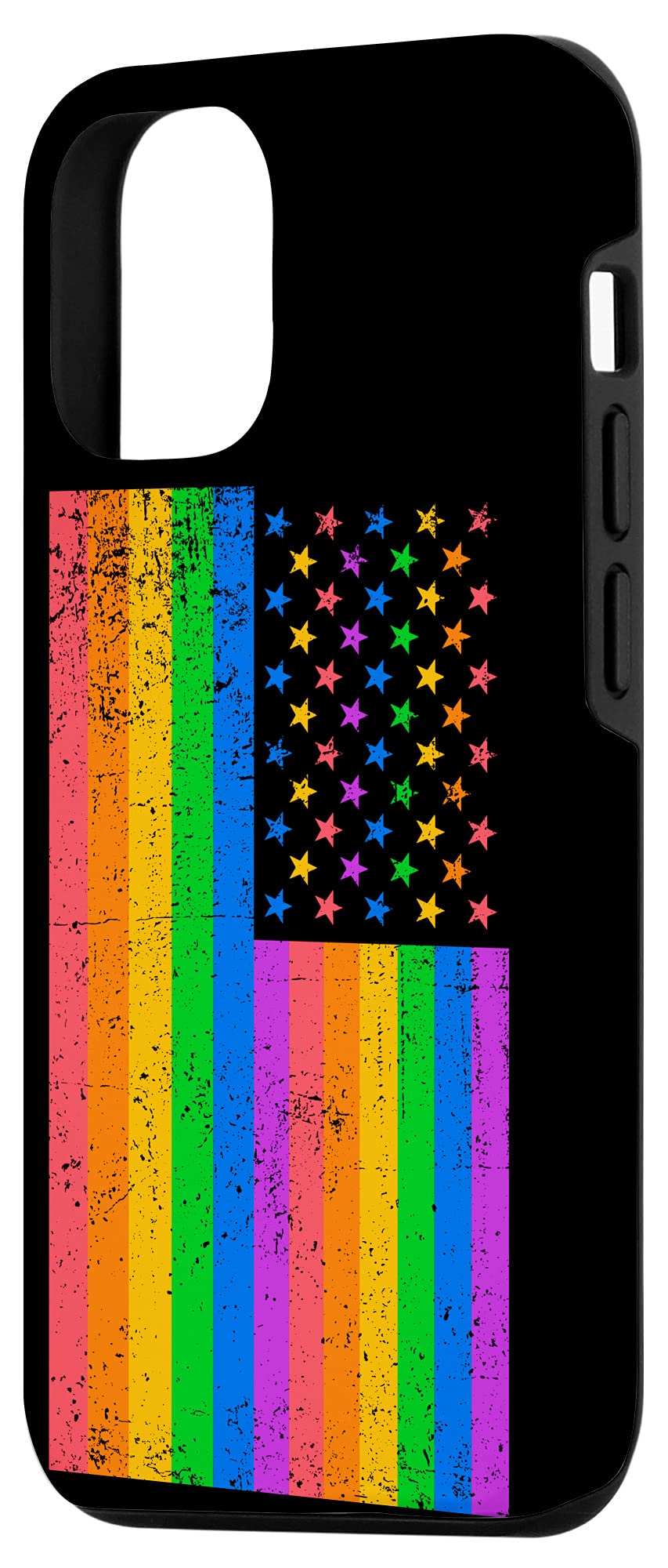 iPhone 12/12 Pro Case - USA Pride Flag LGBTQ Ally Protective Cover | Stylish Grunge Design for Daily Use & Pride Events