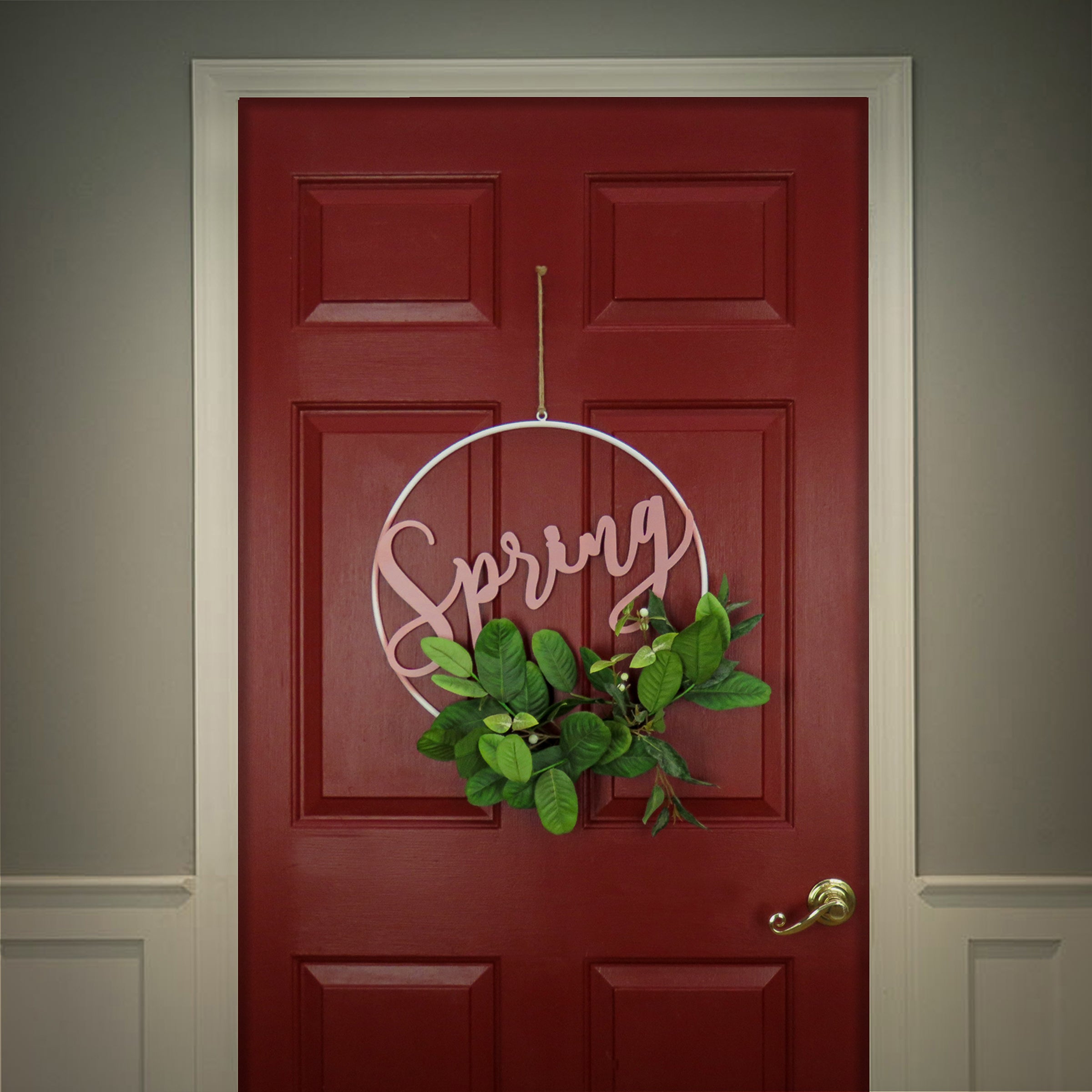 23 Inch Spring Metal Ring Wall Decor - Modern Hanging Decoration for Living Room, Bedroom, or Office