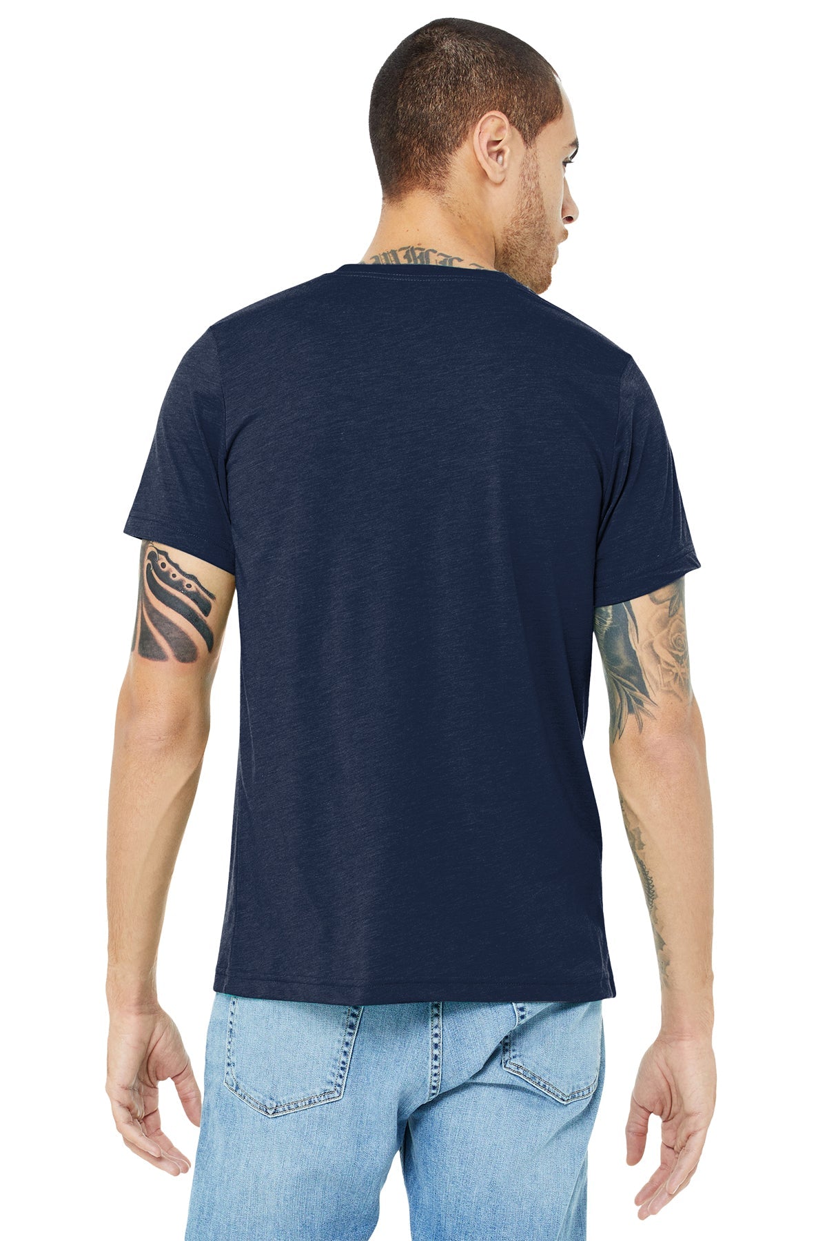 Bella Canvas Unisex Triblend T-Shirt - Soft Comfortable Crew Neck Tee in Solid Navy - Perfect for Casual Wear, Gym & Everyday Outfits