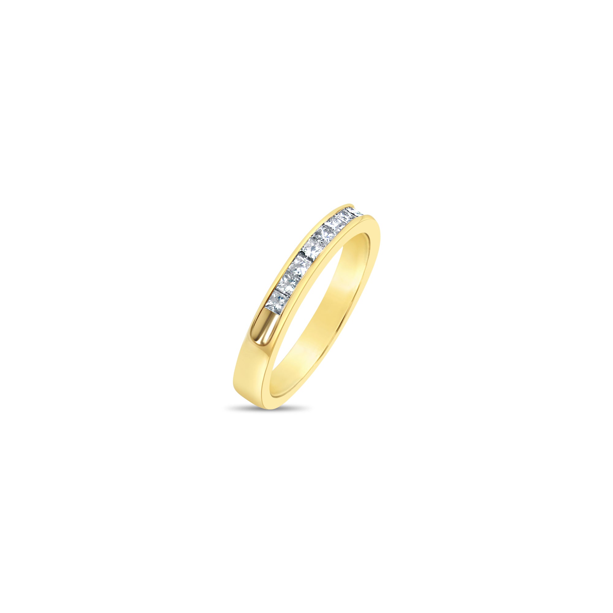 Princess Cut Diamond Stackable Ring .27cttw 14k Yellow Gold - Elegant Wedding Band, Anniversary Gift, Everyday Jewelry for Women