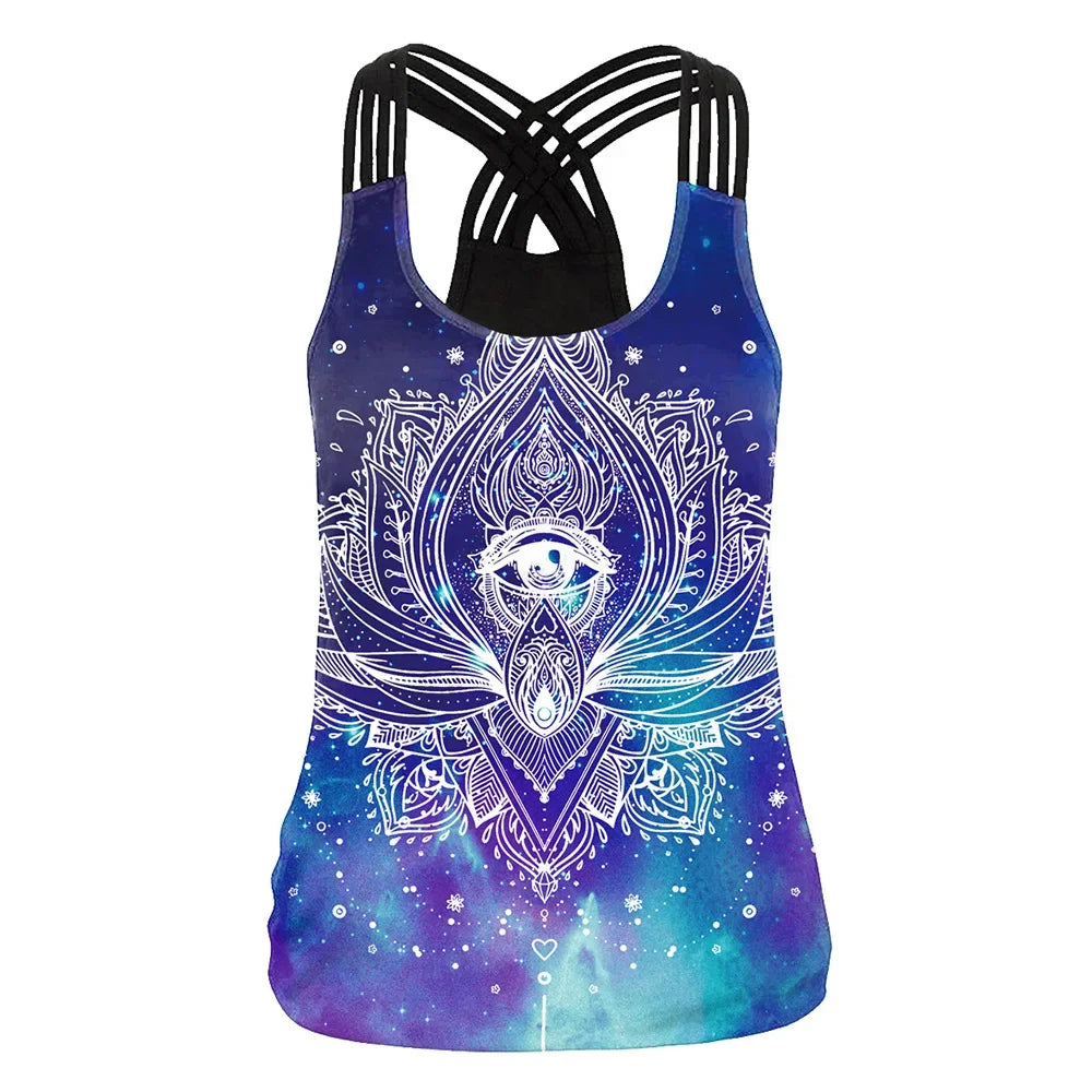 3D Printed Women's Summer Sport Vest - Quick Dry Yoga & Running Fitness Top for Active Lifestyles - Gym, Outdoor Workouts, Yoga Sessions