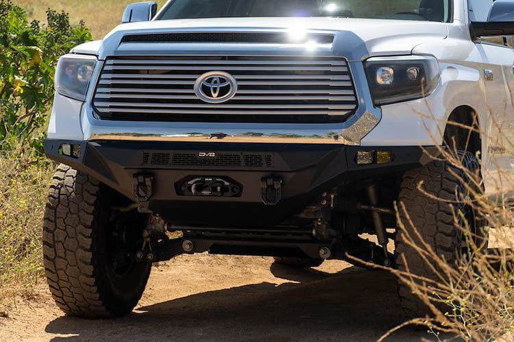 DV8 Offroad Heavy Duty Front Bumper with Winch Mount Compatible with 2014-2021 Toyota Tundra - Perfect for Off-Roading, Overlanding & Truck Protection