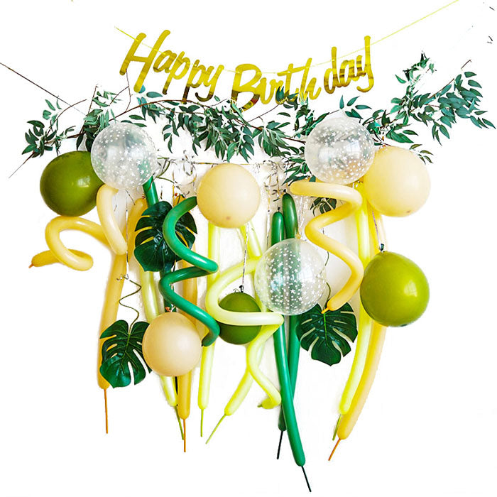Green Happy Birthday Balloon Set - 12 Inch Latex Balloons for Party Decorations, Birthday Celebrations, Baby Showers & Special Events