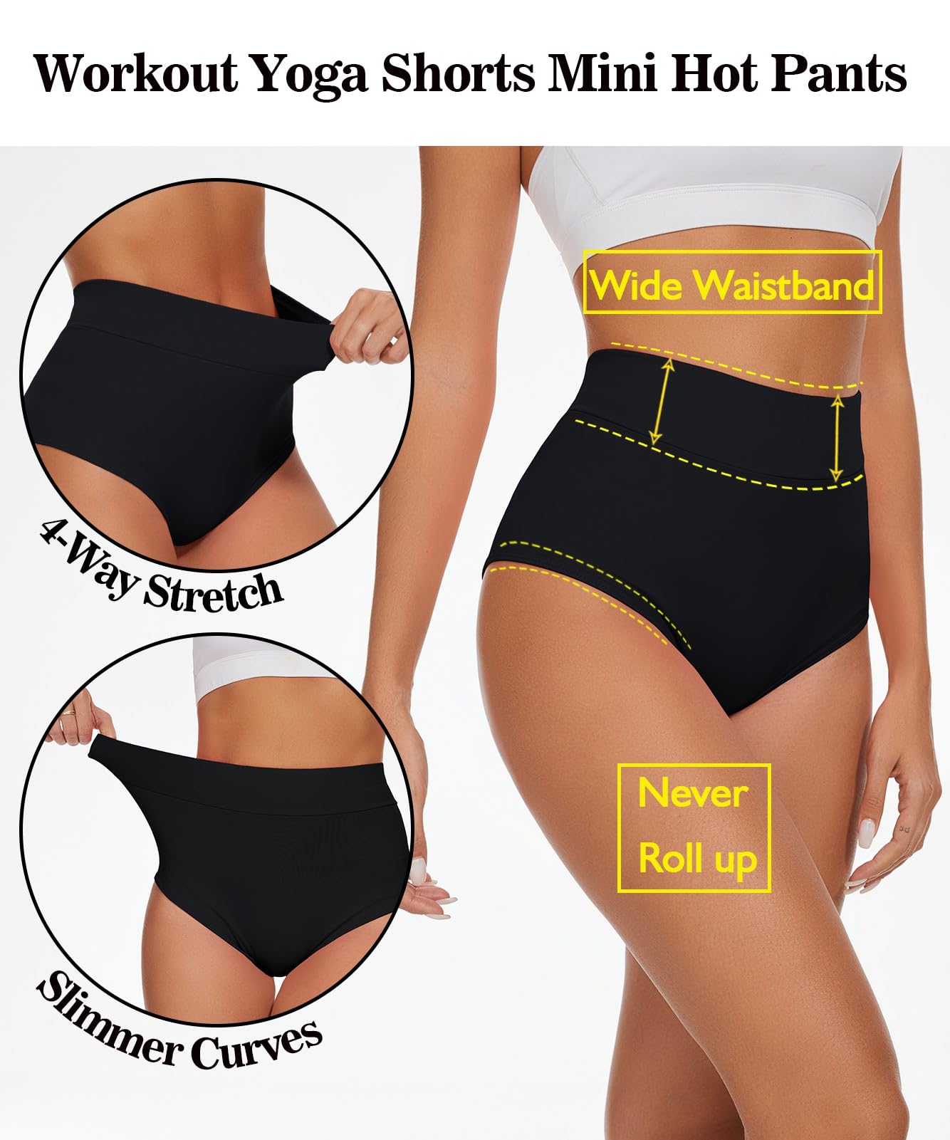BOUFOR Women's Scrunch Butt Lifting Shorts - High Waisted V Back Yoga Shorts for Gym, Workout & Athletic Wear | Perfect for Running, Yoga & Summer Fashion