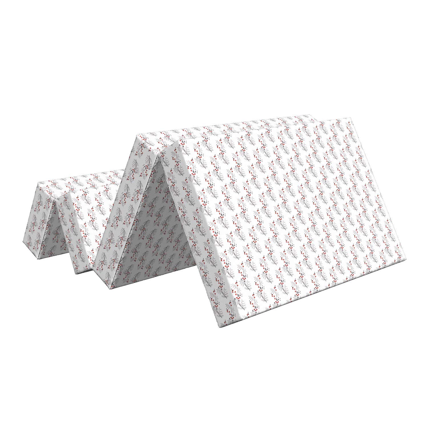Ambesonne Floral Foldable Mattress with Curvy Dotted Branches Design - 74.8