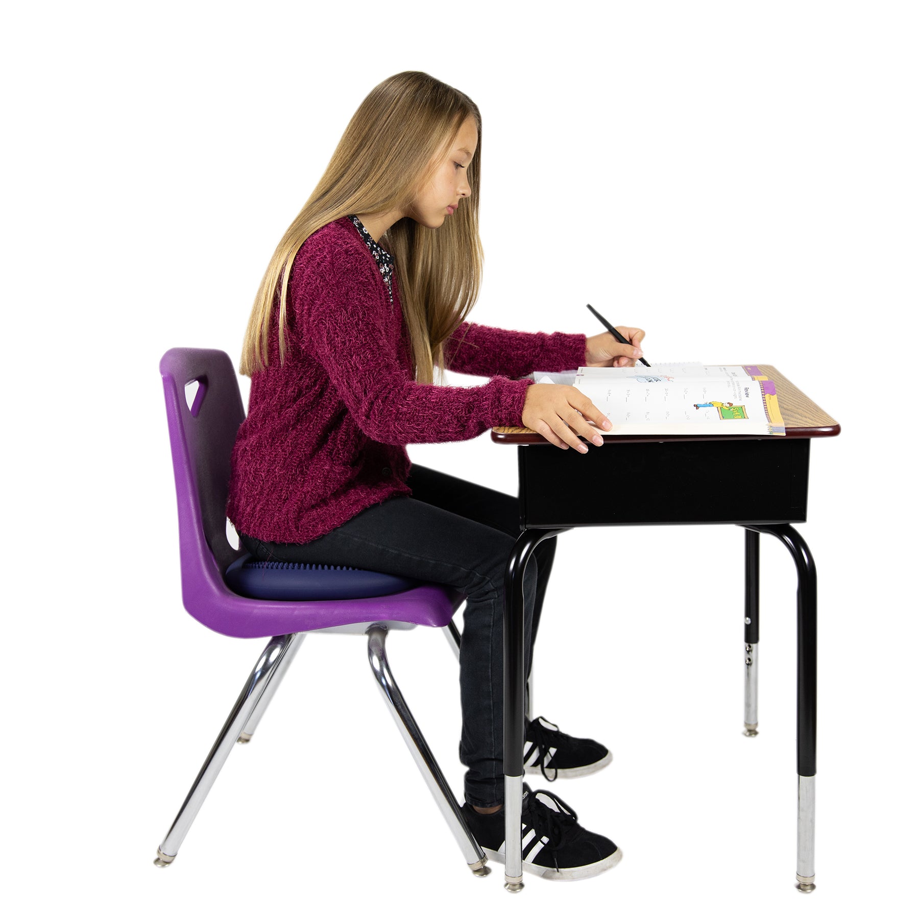 Bouncyband® Blue Portable Wiggle Seat Sensory Cushion for Kids - Flexible Classroom & Home Seating Solution for ADHD, Autism & Active Learning