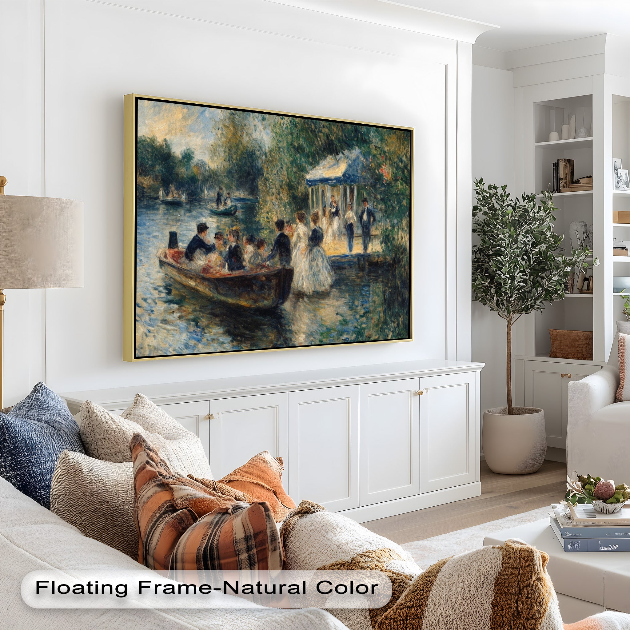 Afternoon Gathering by the River - Handmade Impressionist Oil Painting on Canvas - Perfect for Living Room, Bedroom, or Office Wall Decor