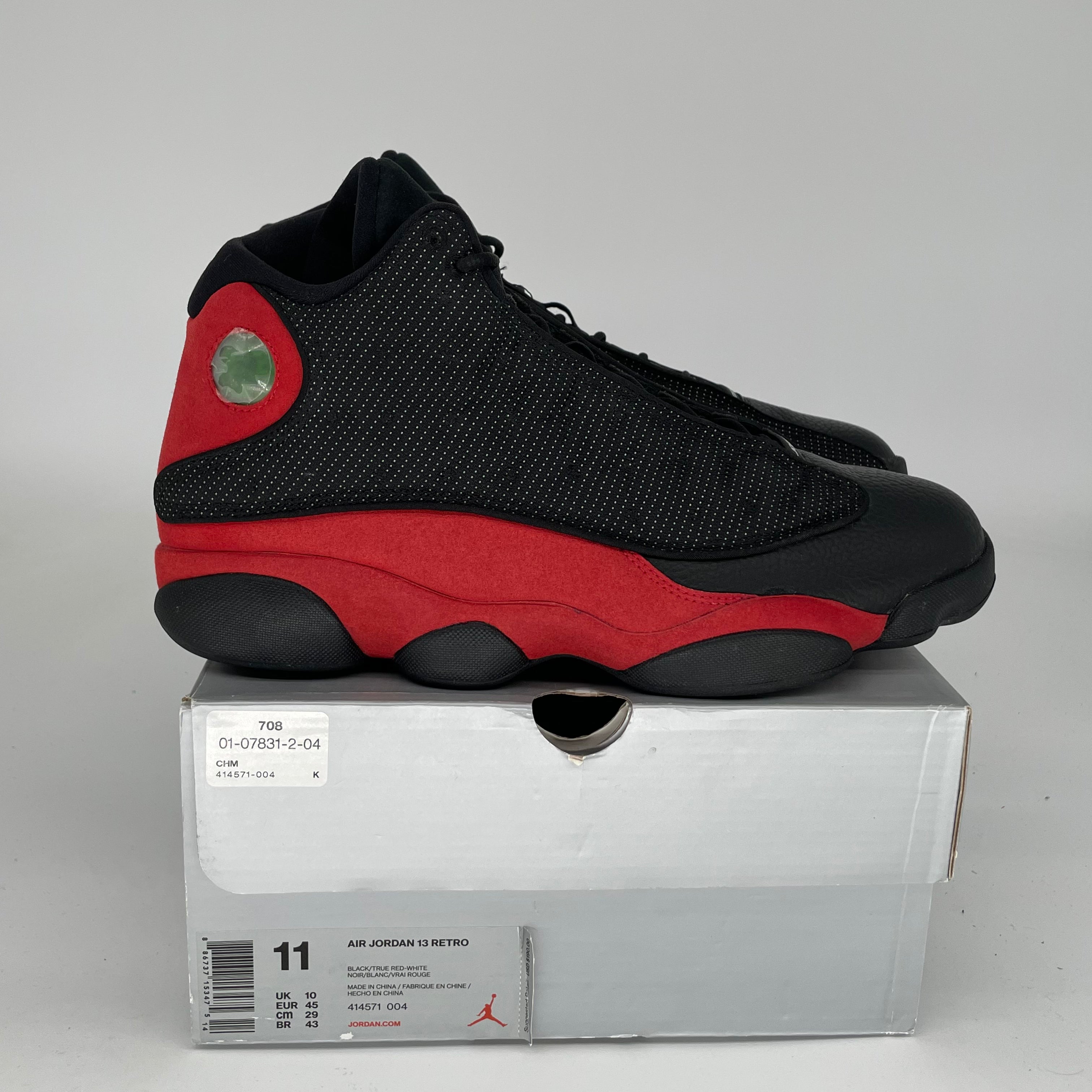 Original Air Jordan 13 Retro 'Bred' Men's Basketball Shoes Size 11 - Black/True Red (414571-004) | Authentic Retro Sneakers for Basketball, Streetwear & Sneaker Collectors