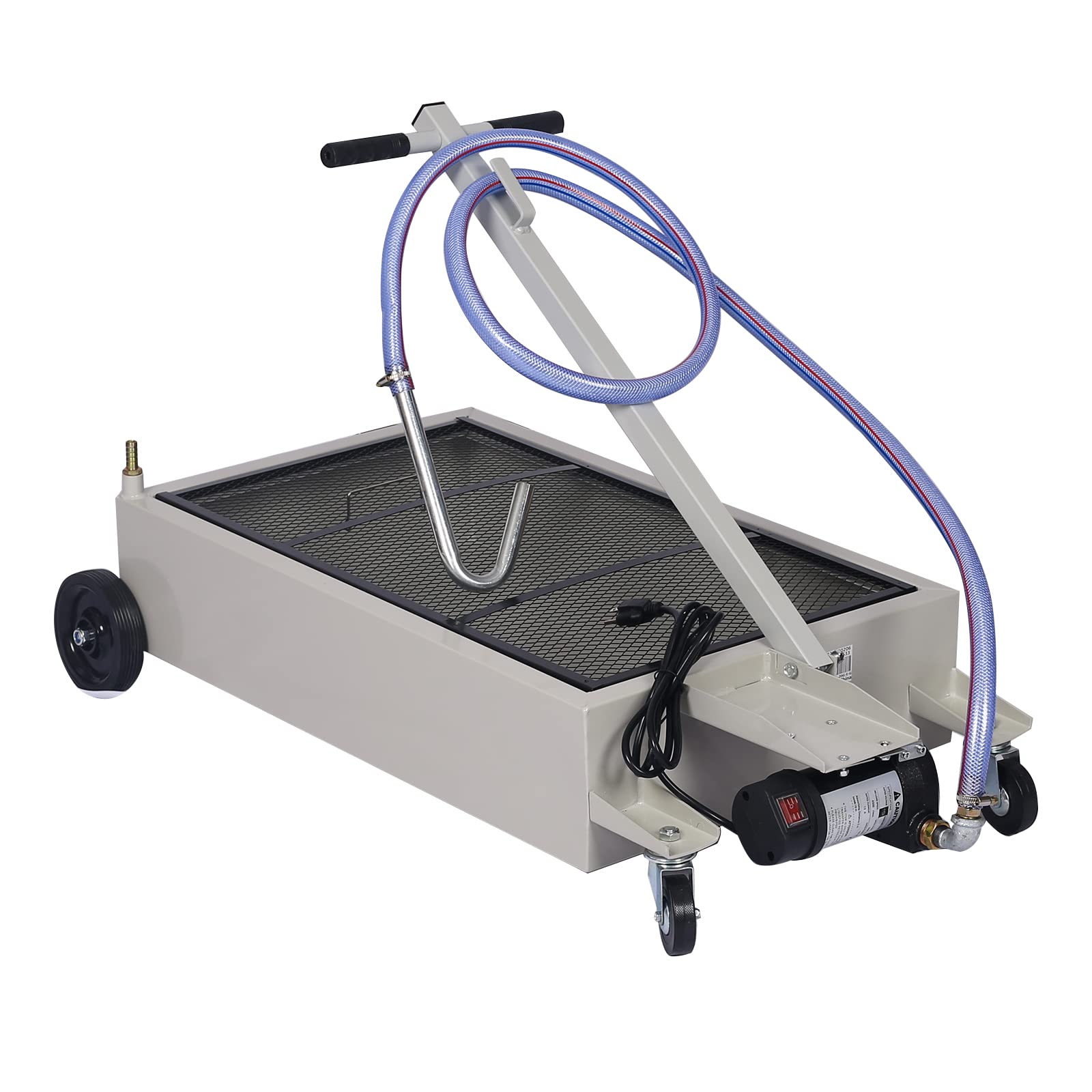 Henf 20 Gallon Electric Oil Drain Pan with Pump - Low Profile Portable Oil Drainer for Trucks, Includes T-Handle, Wheels & 7ft Hose - Ideal for DIY Auto Maintenance & Garage Oil Changes