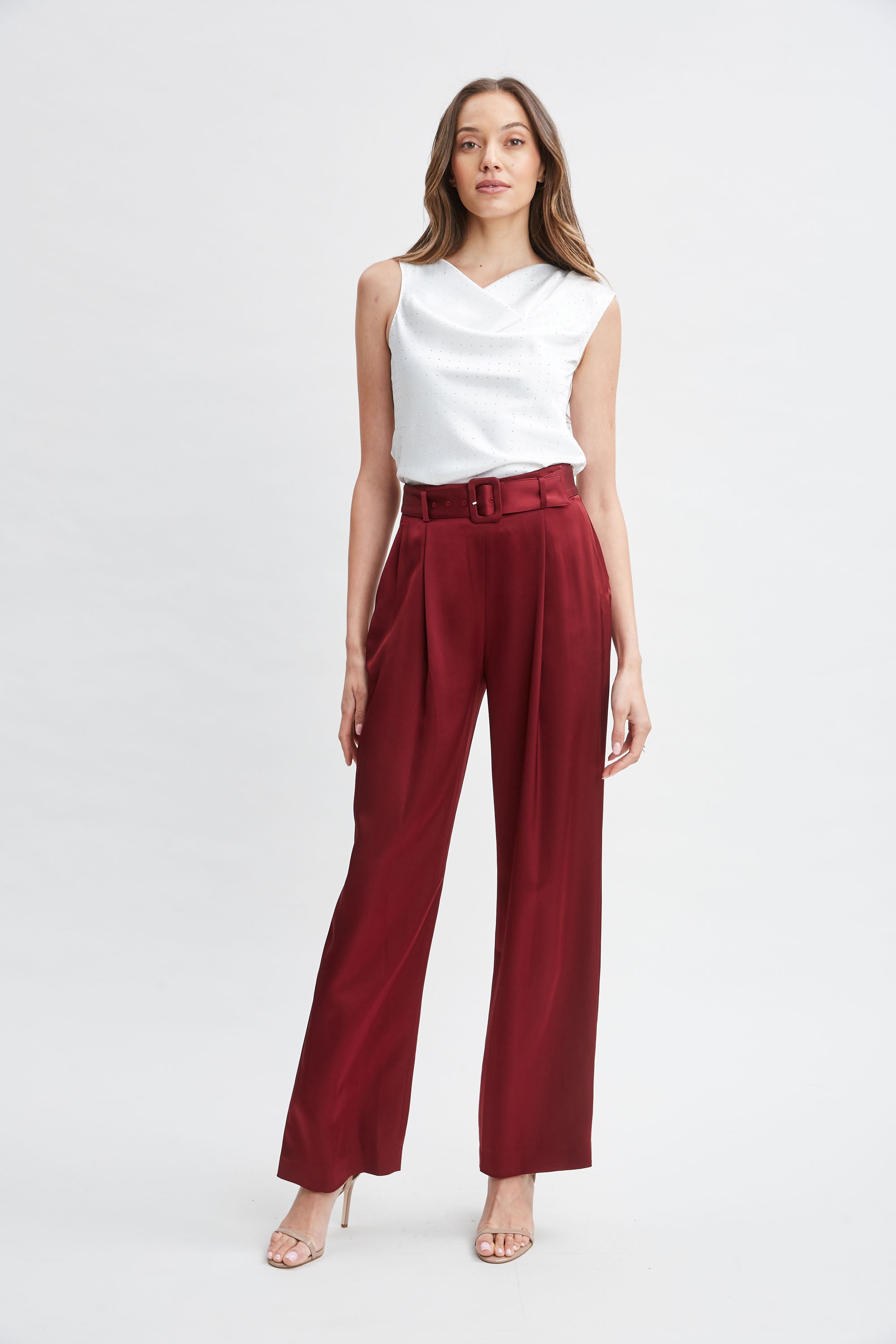 Elegant Satin Crystal Cowl Neck Blouse for Women - Perfect for Evening Parties, Date Nights & Special Occasions