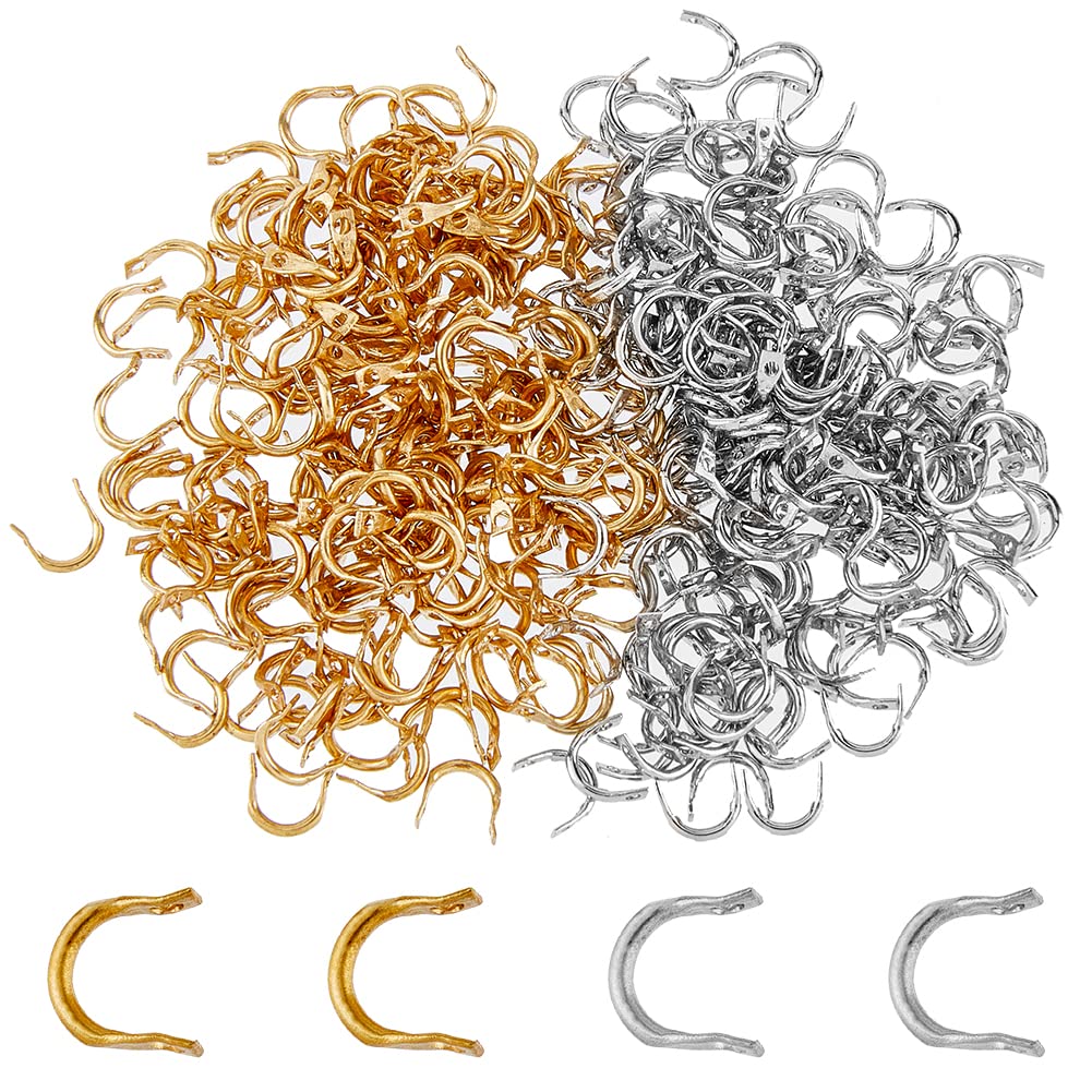 600Pcs Iron Fishing Spinner Clevis - 2 Colors U-Shaped Spinnerbait Parts for Lure Making | Easy Spin Clevises & Fishing Spoon Accessories | Perfect for Bass, Trout and Freshwater Fishing