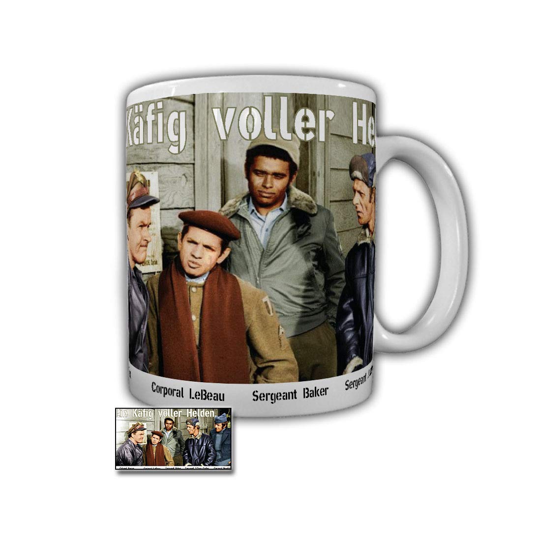 Colonel Hogan & Corporal Newkirk TV Show Character Coffee Mug - 11oz Ceramic Cup for Hot & Cold Drinks - Perfect Gift for Hogan's Heroes Fans, Office Use, or Collectors