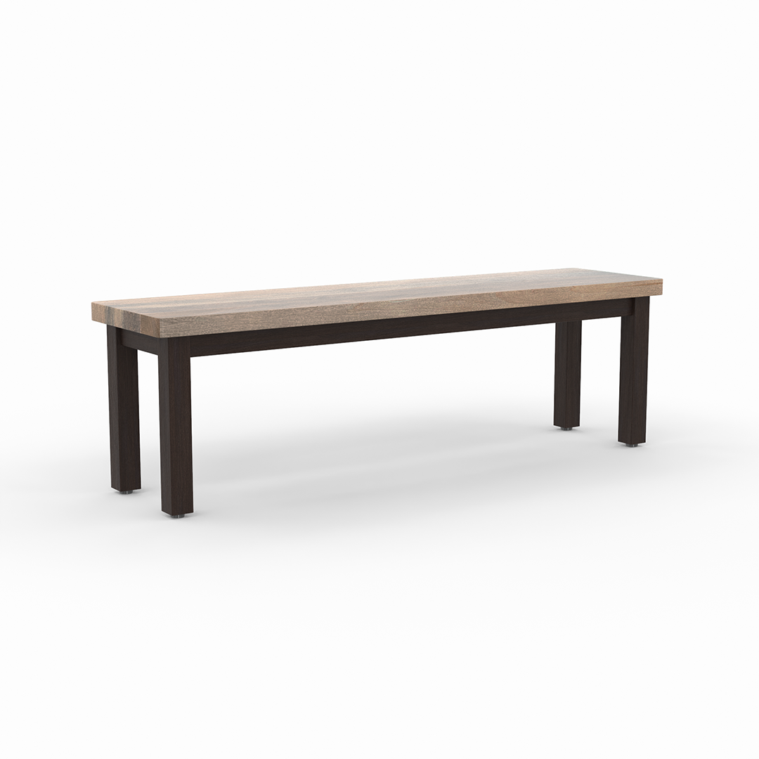 60 Inch Solid Wood Plank Bench - Sturdy & Modern Seating for Dining Room, Entryway, or Outdoor Patio