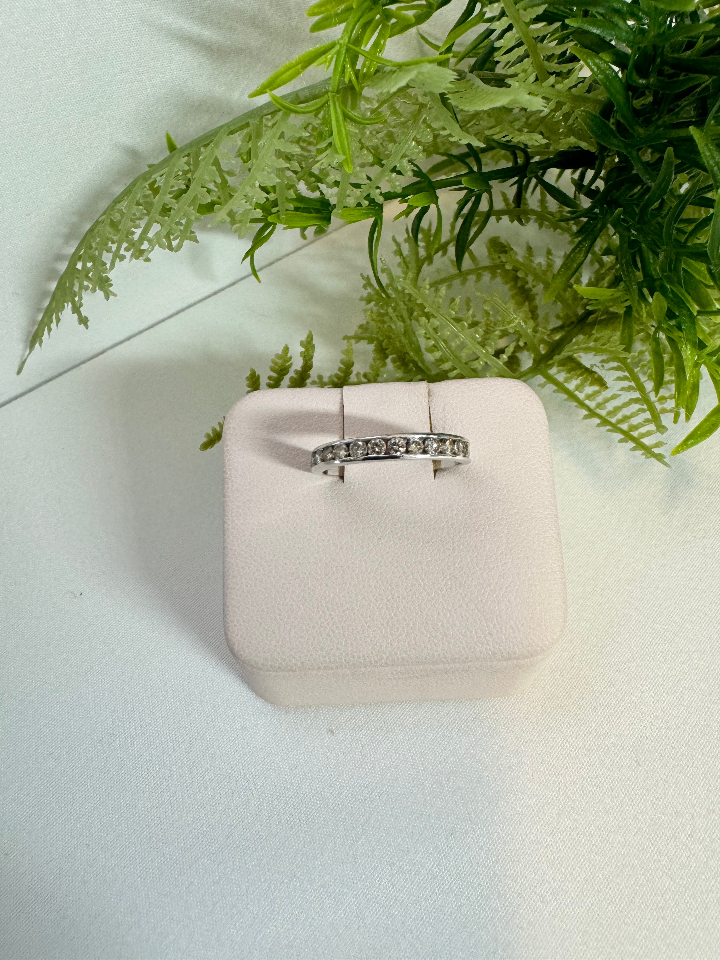Diamond Channel Set Band Ring for Women - Elegant Wedding, Engagement & Anniversary Jewelry Gift - Perfect for Everyday Wear & Special Occasions