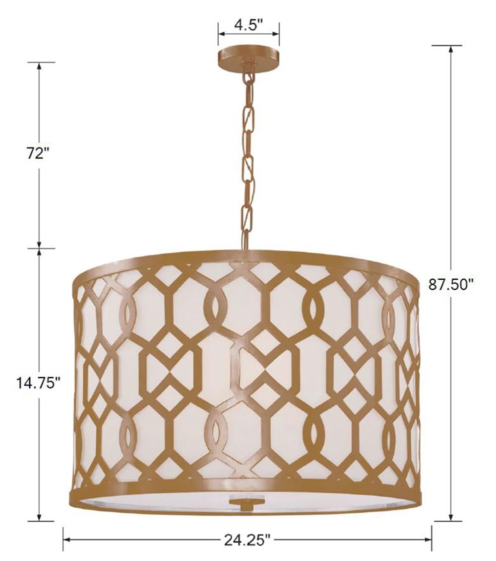 Crystorama Libby Langdon Jennings 5-Light Aged Brass Chandelier - Elegant Dining Room Lighting Fixture for Farmhouse & Traditional Home Decor