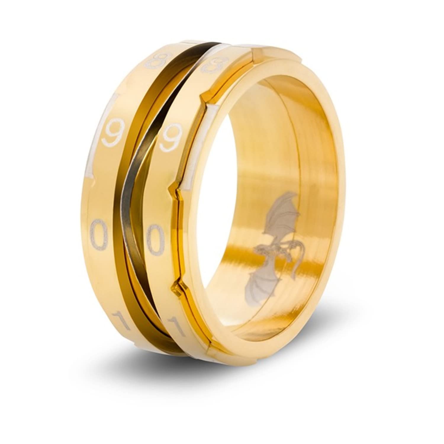 CritSuccess Dice Ring - Gold Plated D20 Ring for Tabletop RPG Games, Dungeons & Dragons, Size 11 (Counter) - Perfect Gift for Gamers & D&D Enthusiasts