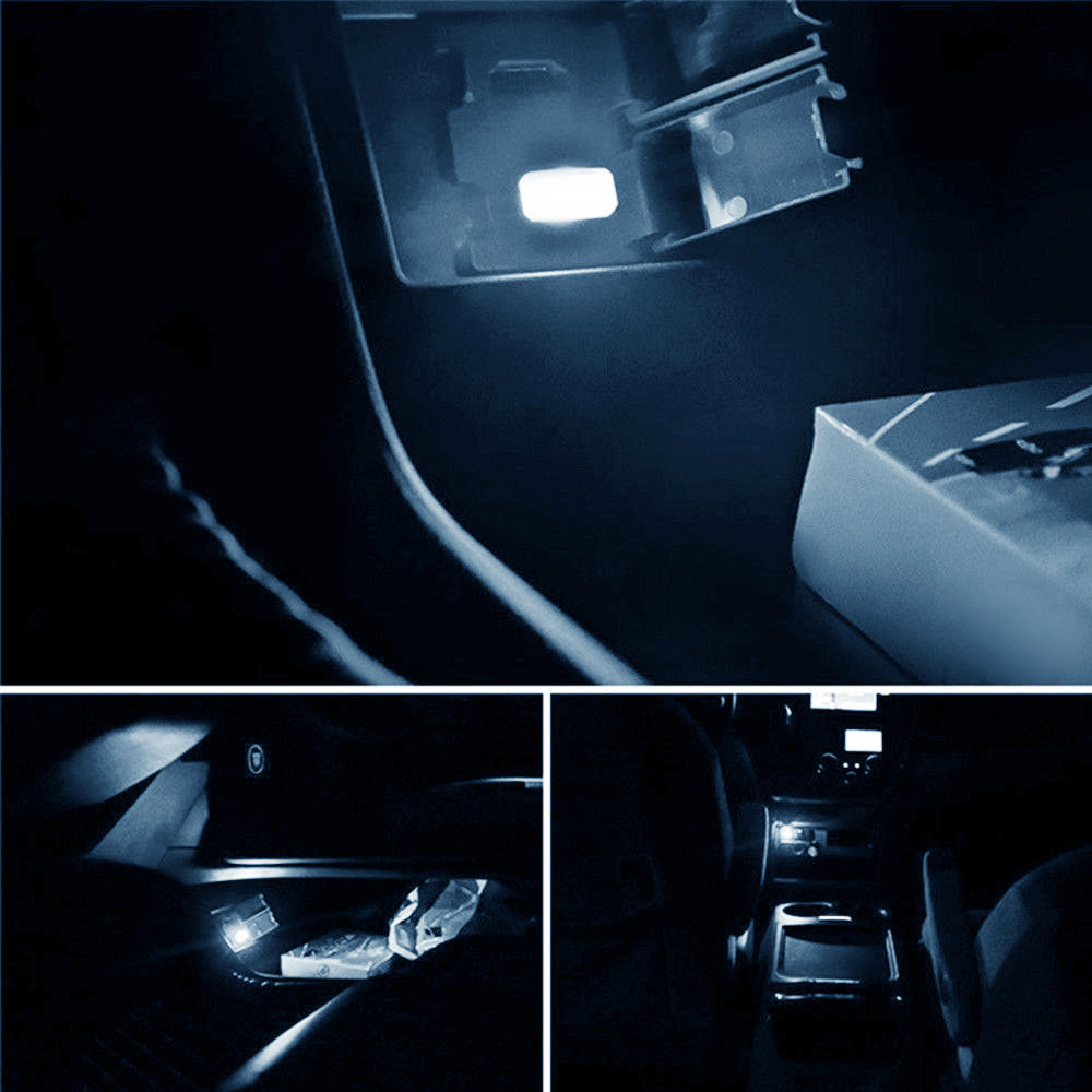 Xenon White USB Plug-In Miniature LED Car Interior Ambient Lighting Kit - Enhance Your Vehicle's Atmosphere for Night Driving & Custom Styling