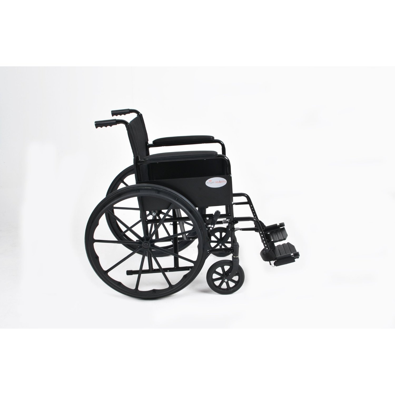 Lightweight Folding Self-Propelled Wheelchair - Stylish Black Sport Design AMW0046BF for Seniors & Adults - Perfect for Travel, Outdoor Activities & Daily Mobility