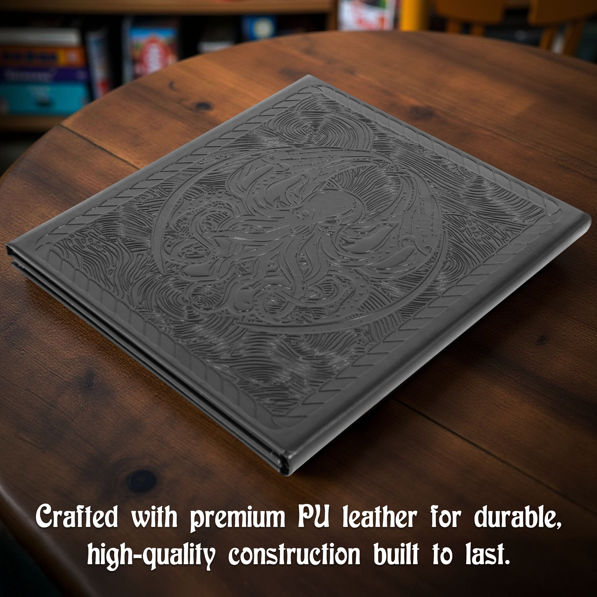 3 Panel Travel DM Screen - Compact PU Leather GM Screen with Clear Pockets & Wet Erase Panels | Portable RPG Campaigns | D&D Game Master Accessories | Tabletop Roleplaying Games | Dungeon Master Tools for Game Sessions