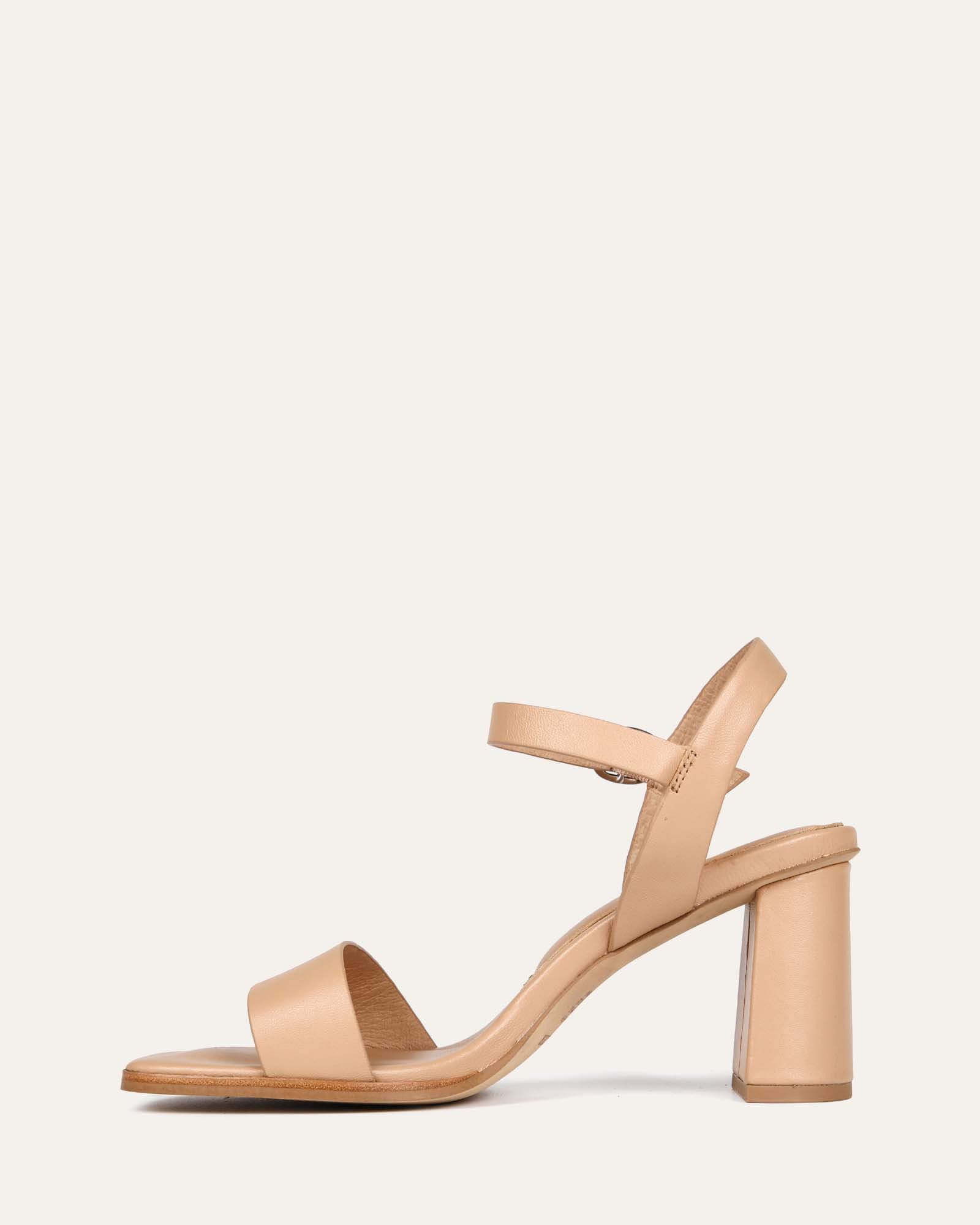CALAIS Women's High Heel Sandals - Beige Leather Strappy Summer Dress Shoes for Weddings, Parties & Evening Events