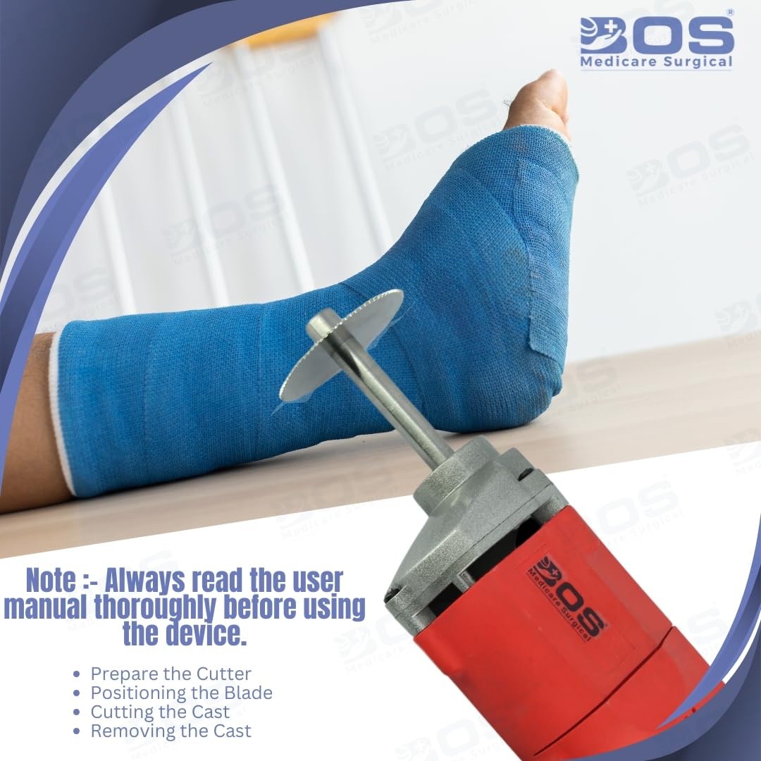 Bos Medicare Surgical® Orthopedic Plaster Cutter with 2 Blades & Handle Box - Multi Color | 1 Year Warranty | Ideal for Cast Removal, First Aid & Medical Procedures
