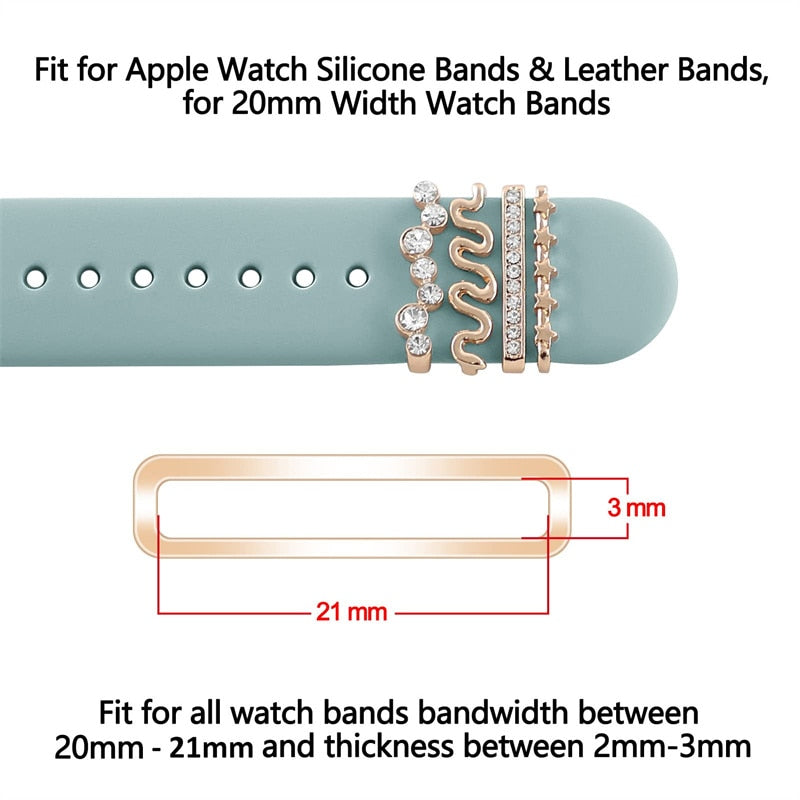 Elegant Watch Band Jewelry Charms - Stylish Decorative Accessories for Apple Watch, Fitbit & More | Perfect for Gifts, Parties & Everyday Wear
