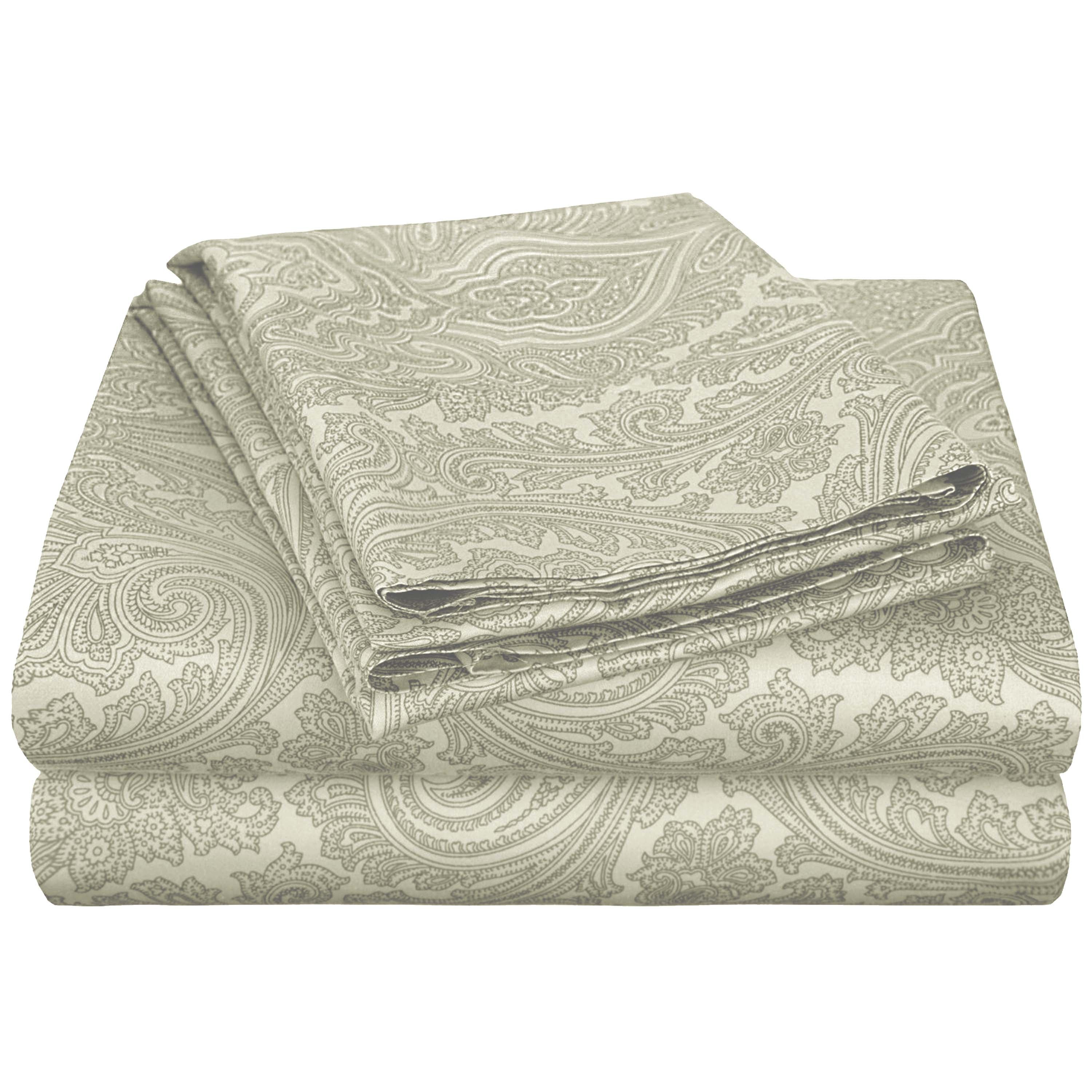 Italian Paisley 600 Thread Count Cotton Blend Deep Pocket Sheet Set - Ultra Soft Bedding for Queen & King Size Beds - Perfect for Luxury Hotels, Guest Rooms & Master Bedrooms