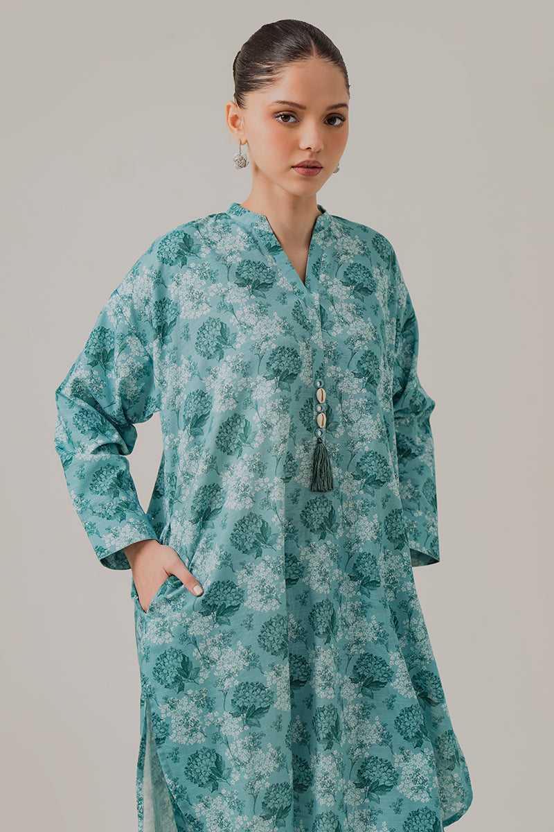 Elegant Mint Blue 2-Piece Khaddar Printed Suit Set for Women | Traditional Pakistani Ethnic Wear | Perfect for Weddings, Parties & Festive Occasions
