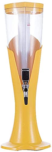 3L Yellow Beer Tower Dispenser with Removable Ice Chamber - Party & Home Bar Drink Dispenser for Beer, Cocktails & Beverages - Perfect for BBQs, Tailgates & Game Nights