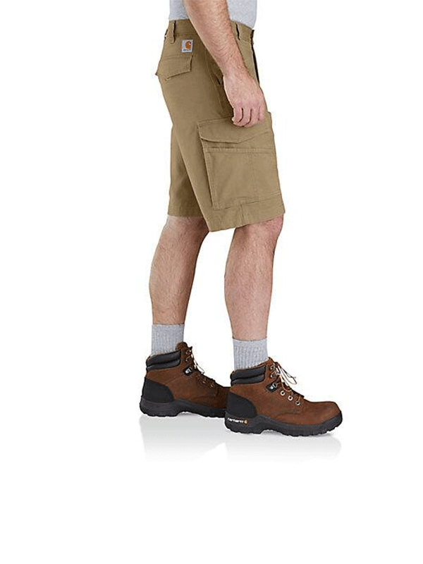 Carhartt 103542 253 Men's Rugged Flex Relaxed Fit Canvas Cargo Work Shorts Dark Khaki - Durable Workwear for Construction, Landscaping & Outdoor Activities